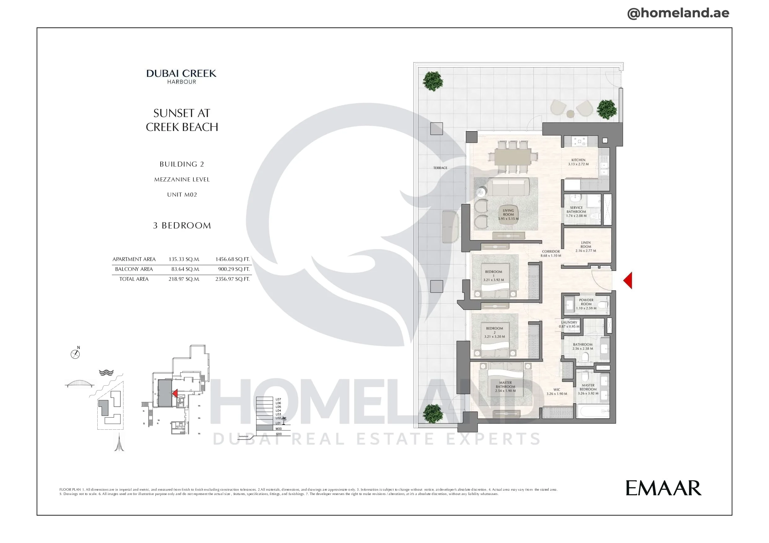 Sunset, Building 2, Mezzanine Level, Unit M02, 3BR, 2356 SQFT