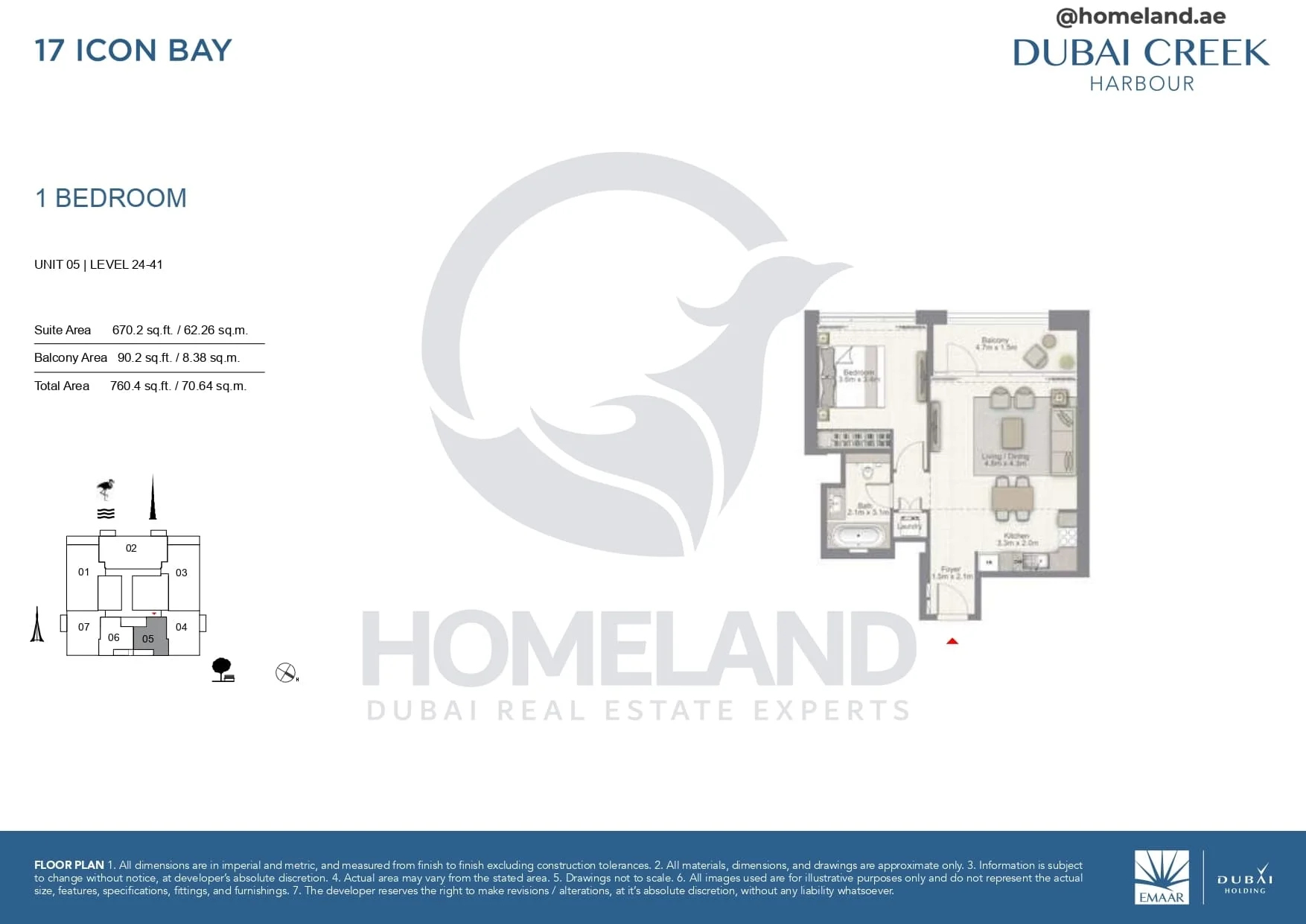 17 Icon Bay, 1BR, Unit 05, Level 24 to 41, 760 SQFT