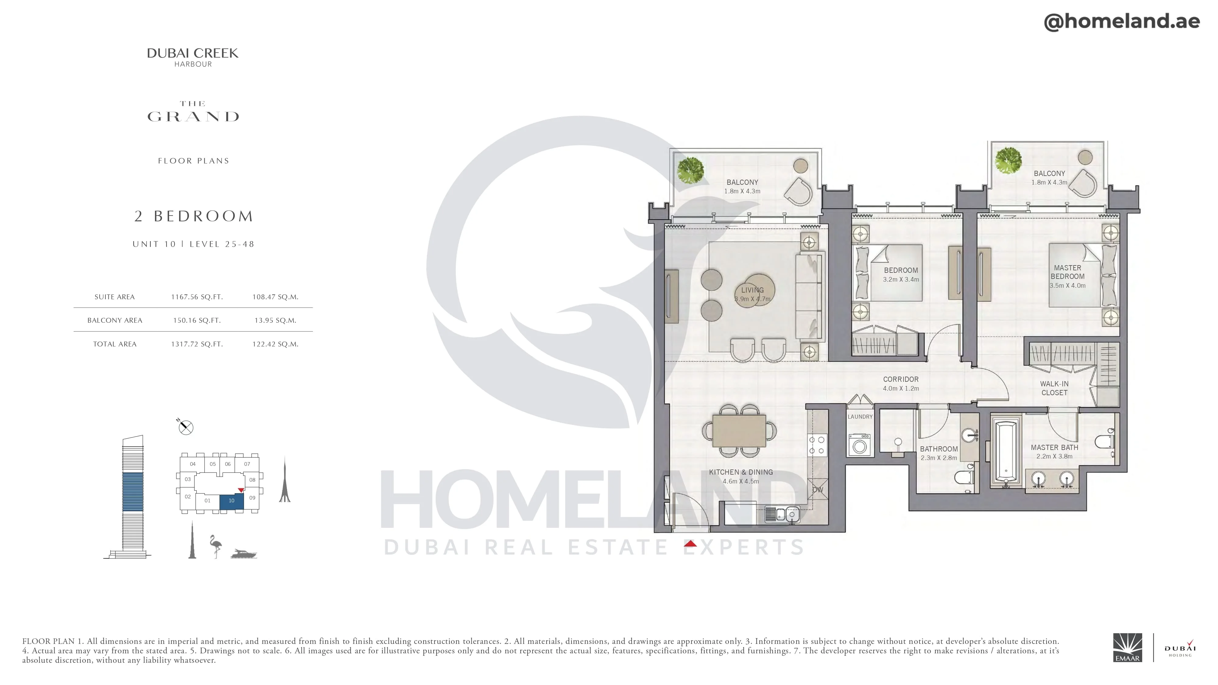 The Grand, 2BR, Unit 10, Level 25-48, 1317 SQFT