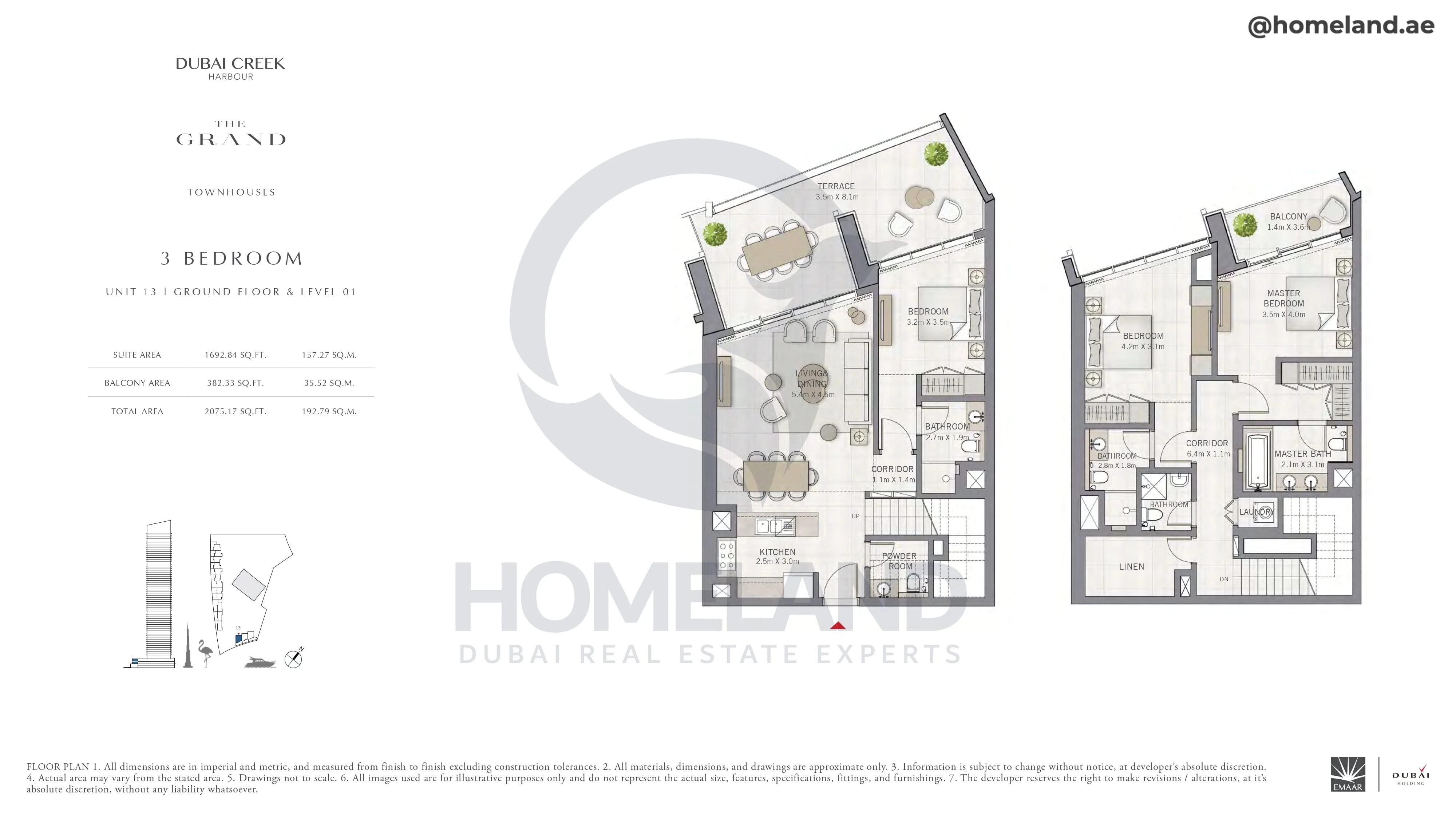 The Grand, Townhouse, 3BR, Unit 13, Level G-1, 2075 SQFT