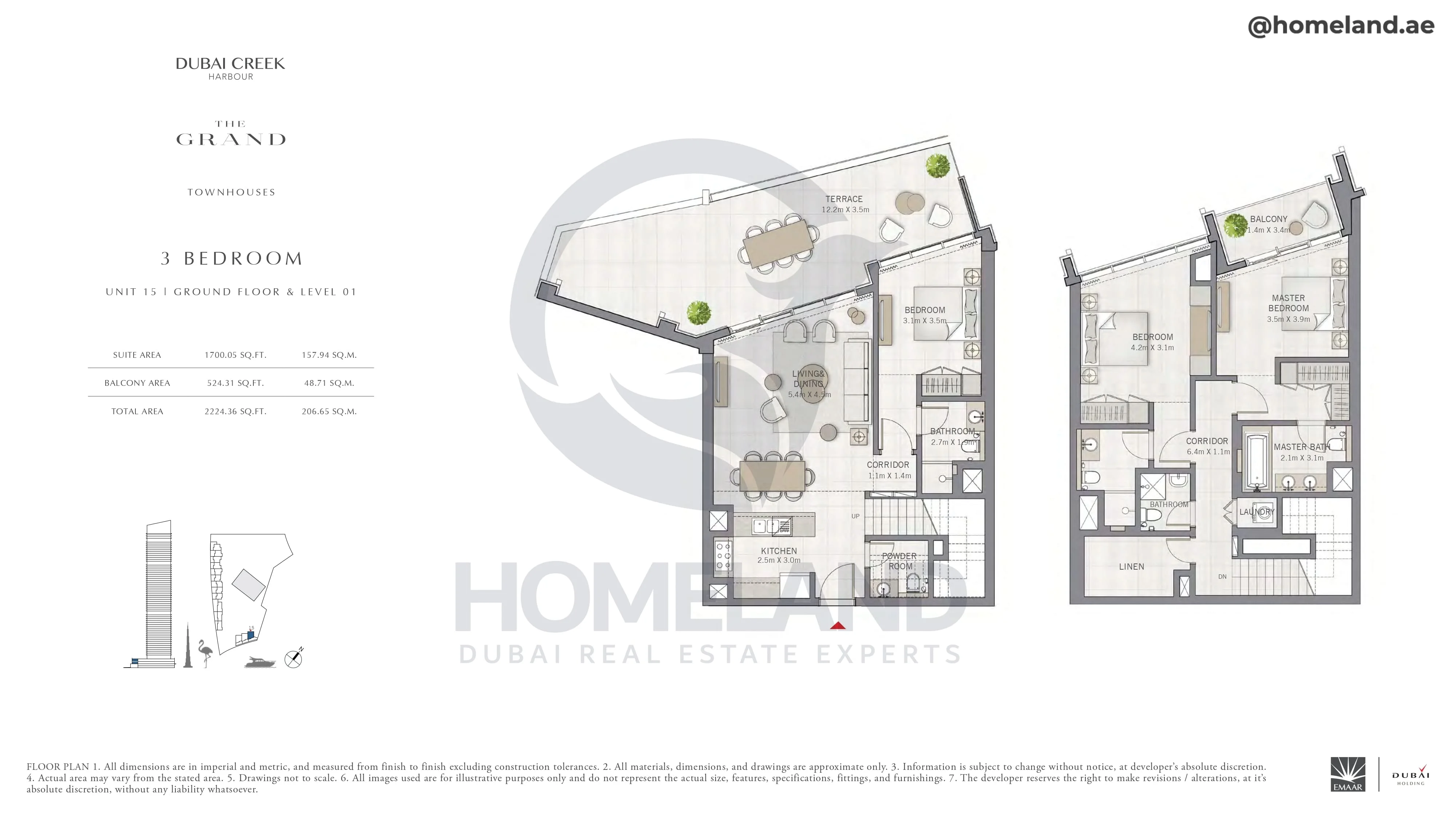 The Grand, Townhouse, 3BR, Unit 15, Level G-1, 2224 SQFT