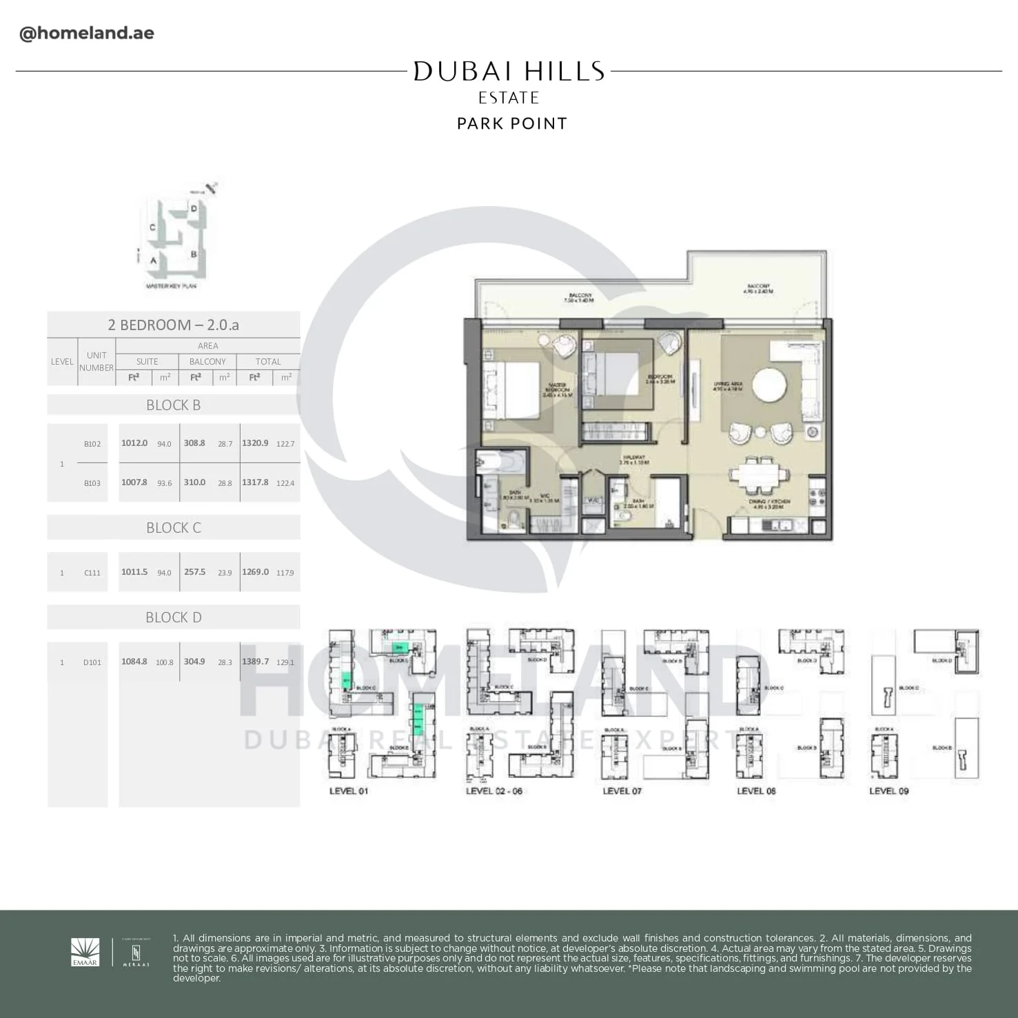 Park Point, 2BR, Block B-C-D, Type 2.0.a, Level 1, Unit B102-B103-C111-D101, 1389 SQFT