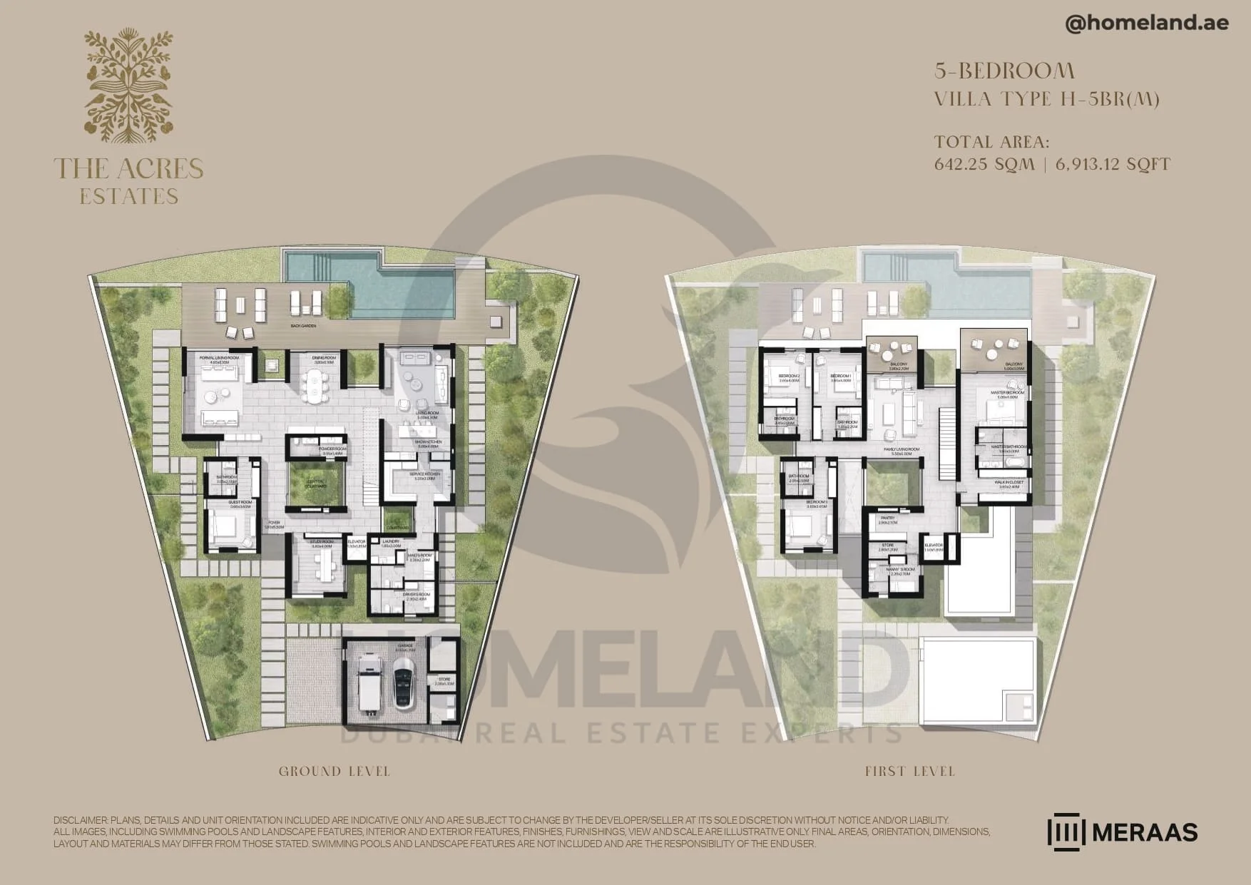 The Acres Estates, Villa, 5BR, Type H-5BR(M), Level G-1st, 6913 SQFT