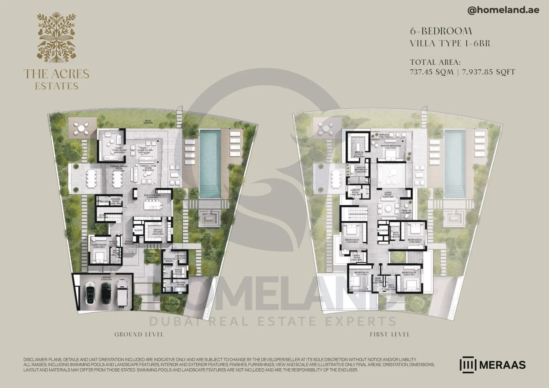 The Acres Estates, Villa, 6BR, Type I-6BR, Level G-1st, 7937 SQFT