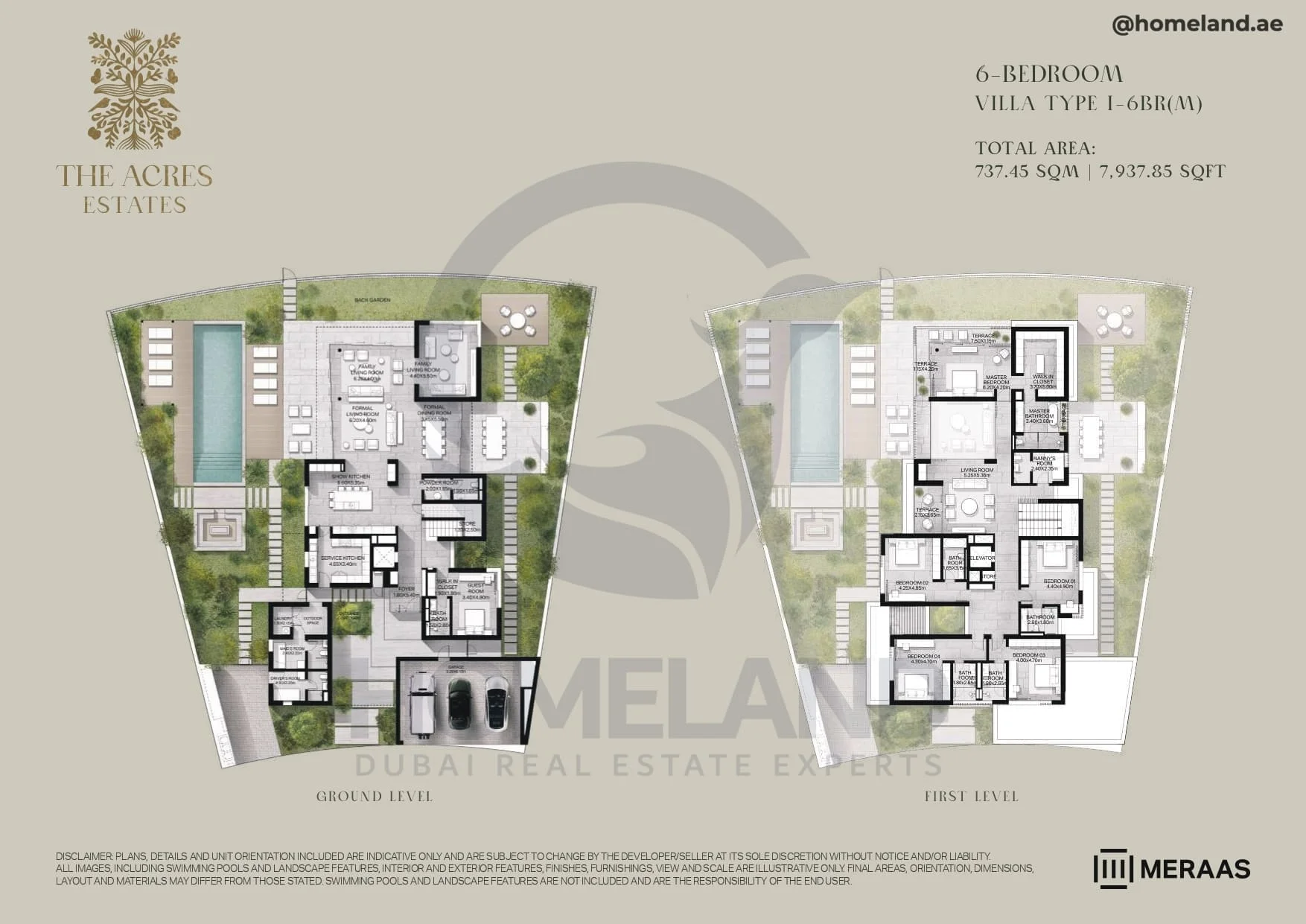 The Acres Estates, Villa, 6BR, Type I-6BR(M), Level G-1st, 7937 SQFT