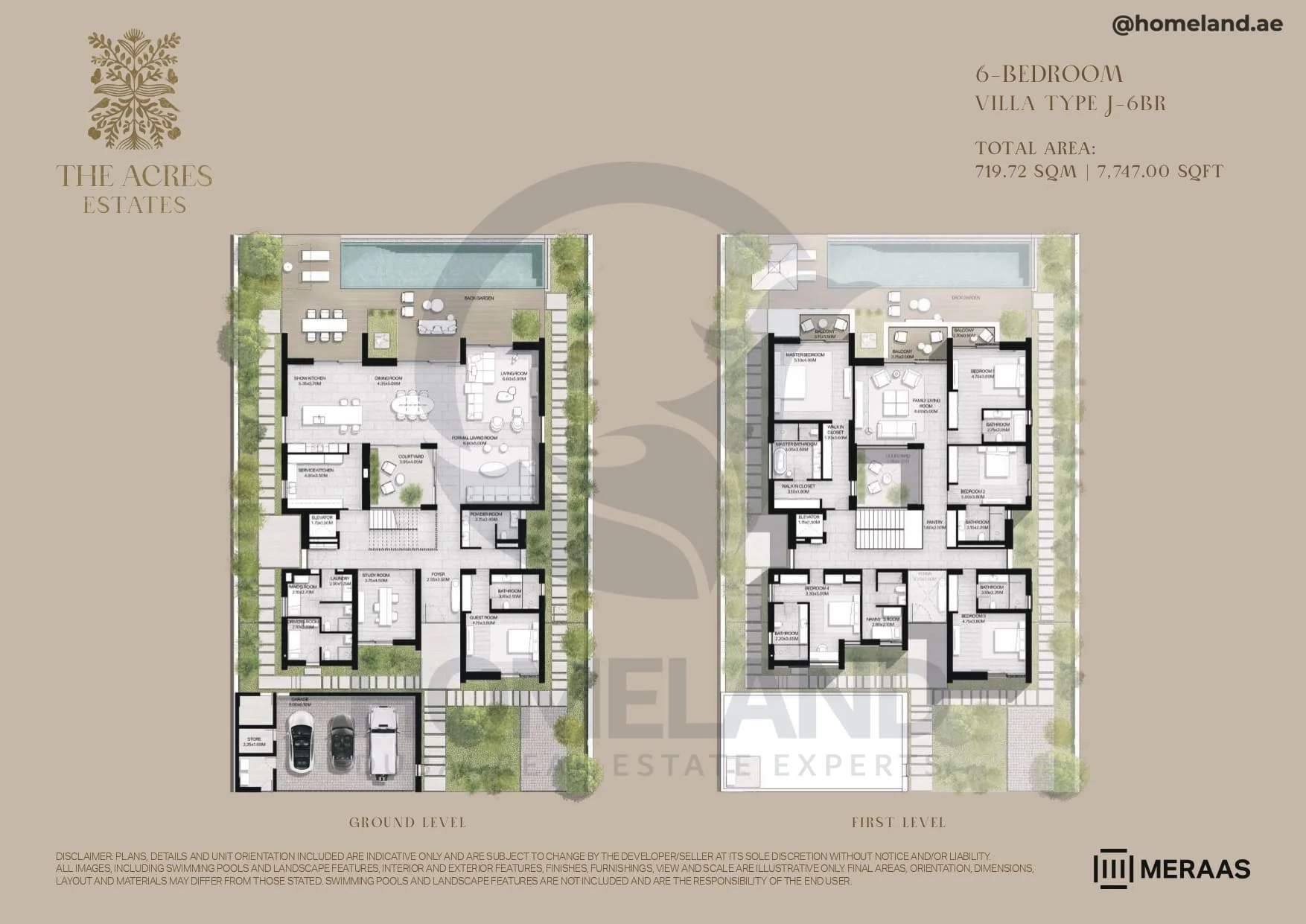 The Acres Estates, Villa, 6BR, Type J-6BR, Level G-1st, 7747 SQFT