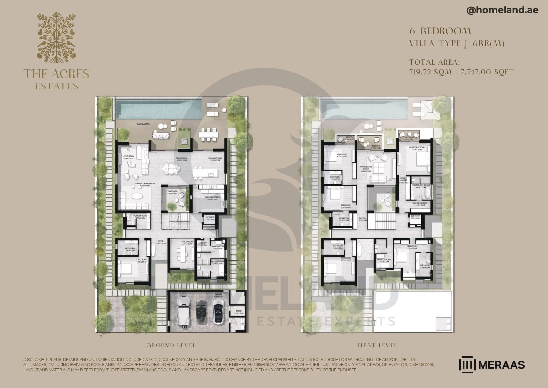 The Acres Estates, Villa, 6BR, Type J-6BR(M), Level G-1st, 7747 SQFT