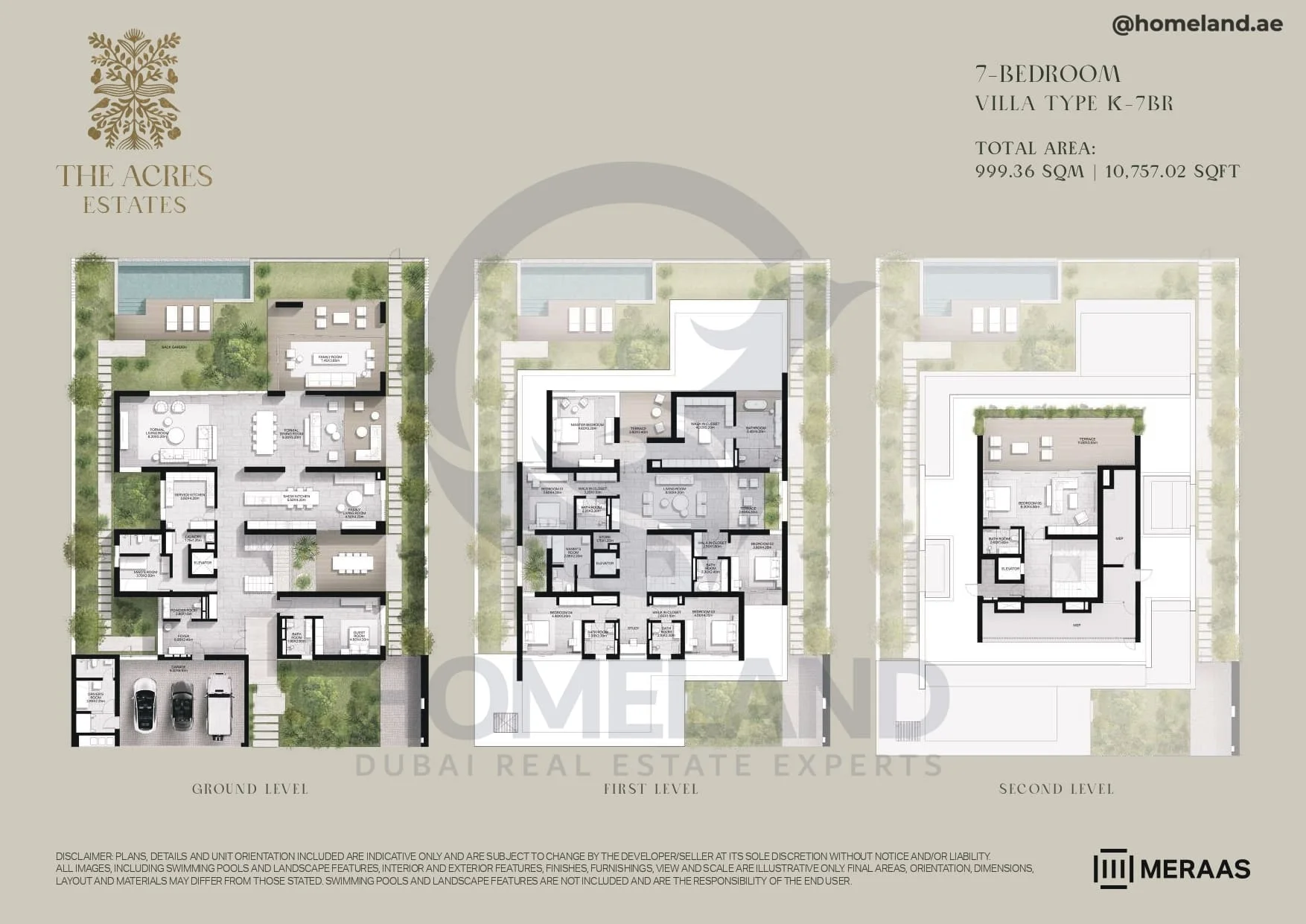 The Acres Estates, Villa, 7BR, Type K-7BR, Level G-1st-2nd, 10757 SQFT
