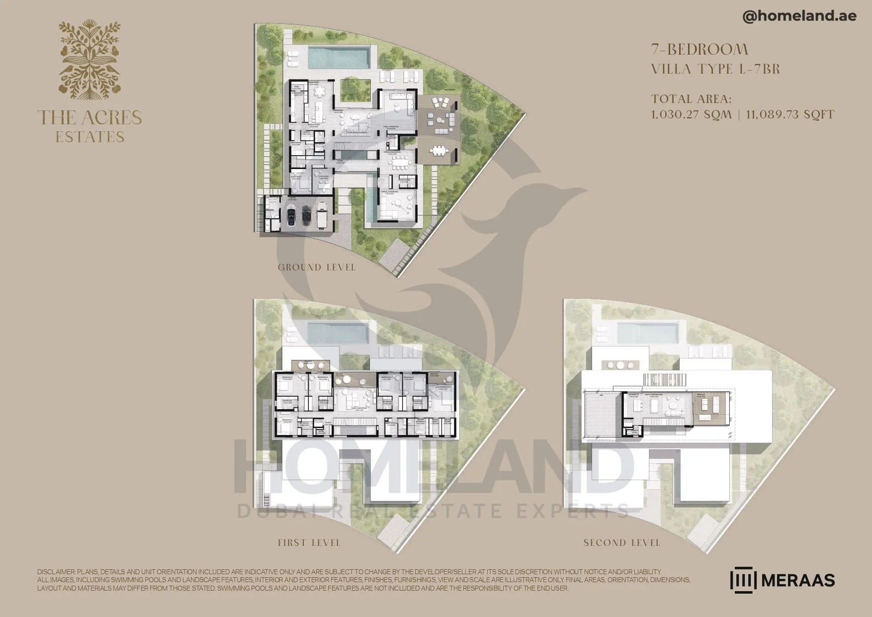The Acres Estates, Villa, 7BR, Type L-7BR, Level G-1st-2nd, 11089 SQFT