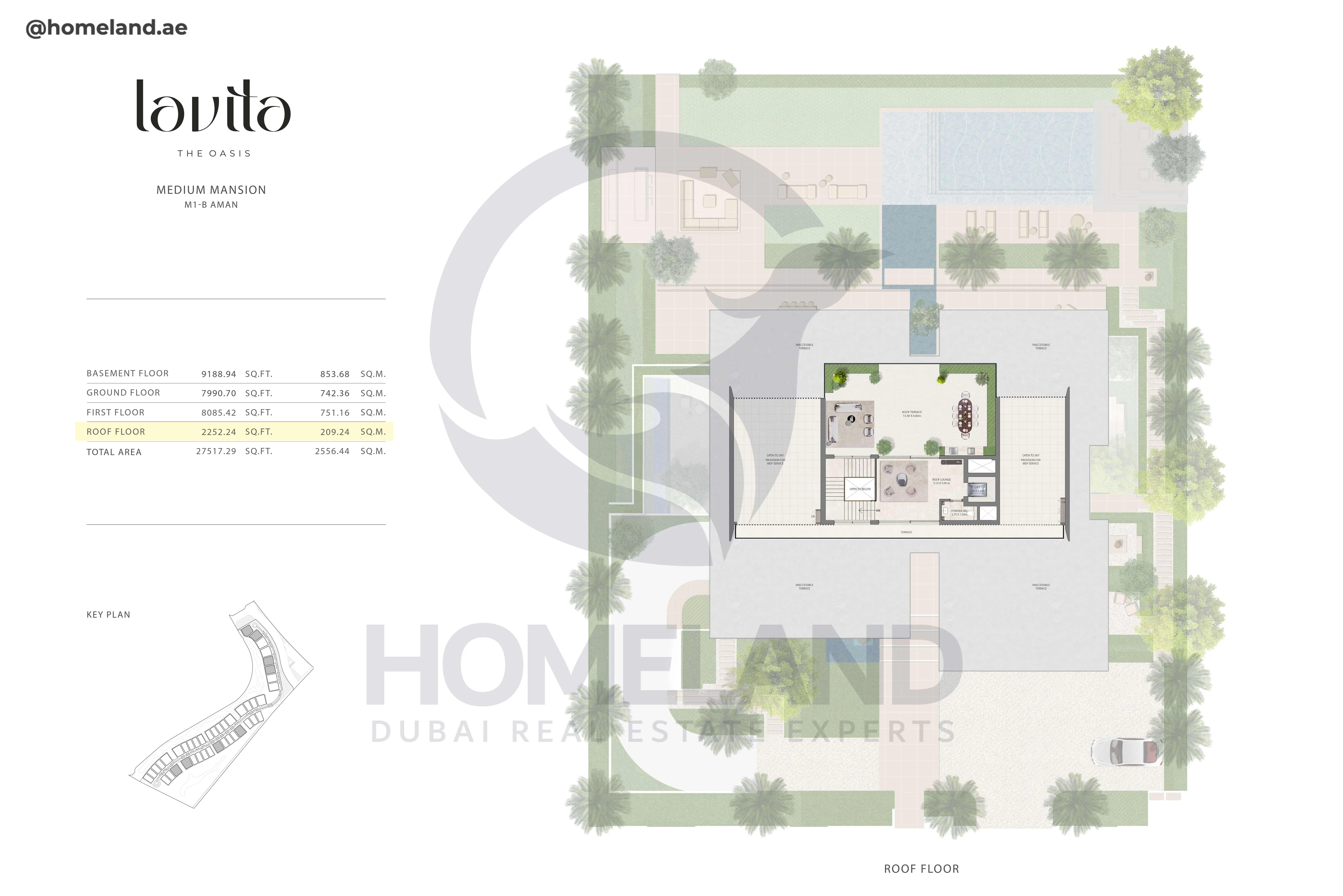 Lavita, Medium Mansion, M1-B Aman, Roof Floor, 2252 SQFT