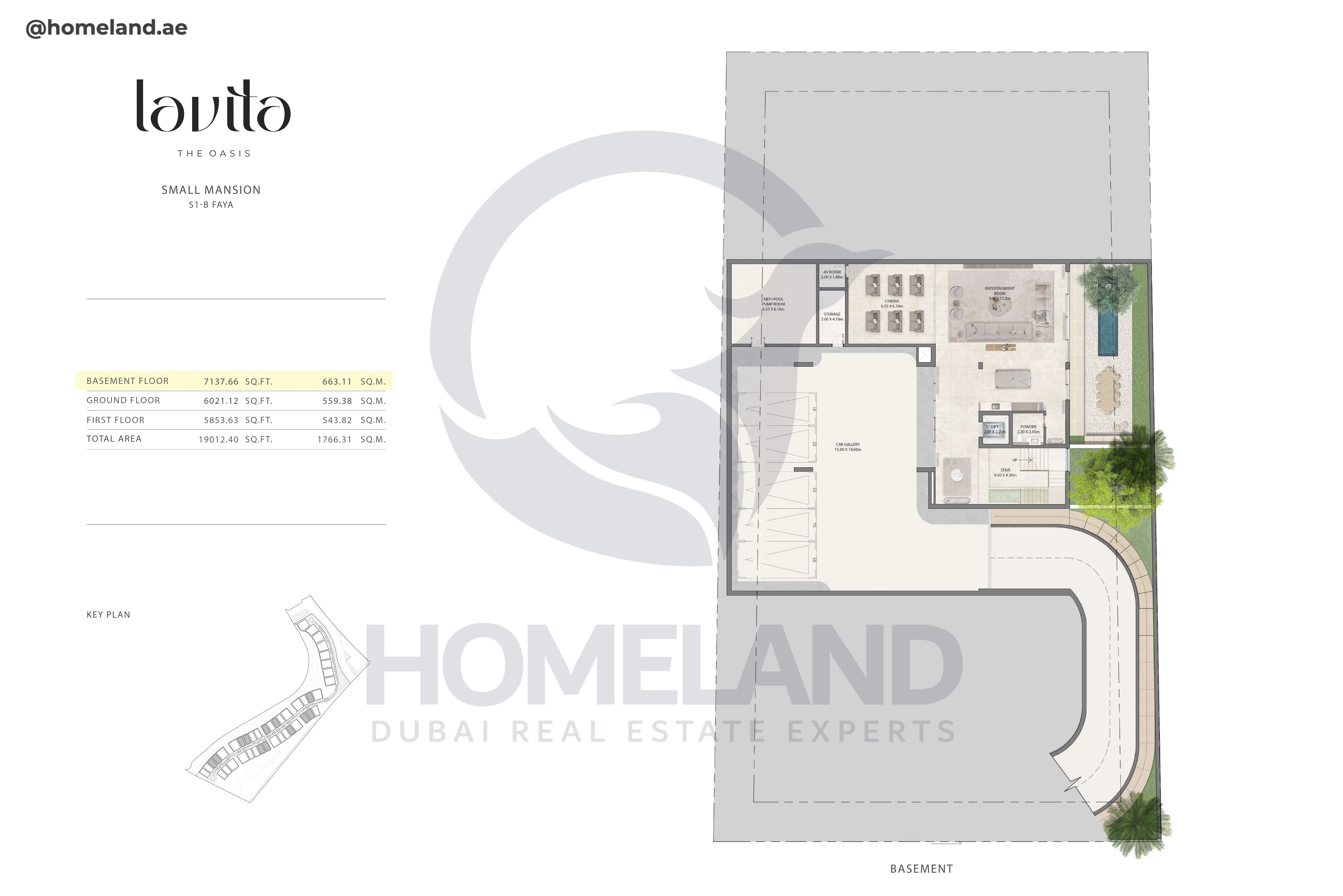 Lavita, Small Mansion, S1-B Faya, Basement Floor, 7137 SQFT