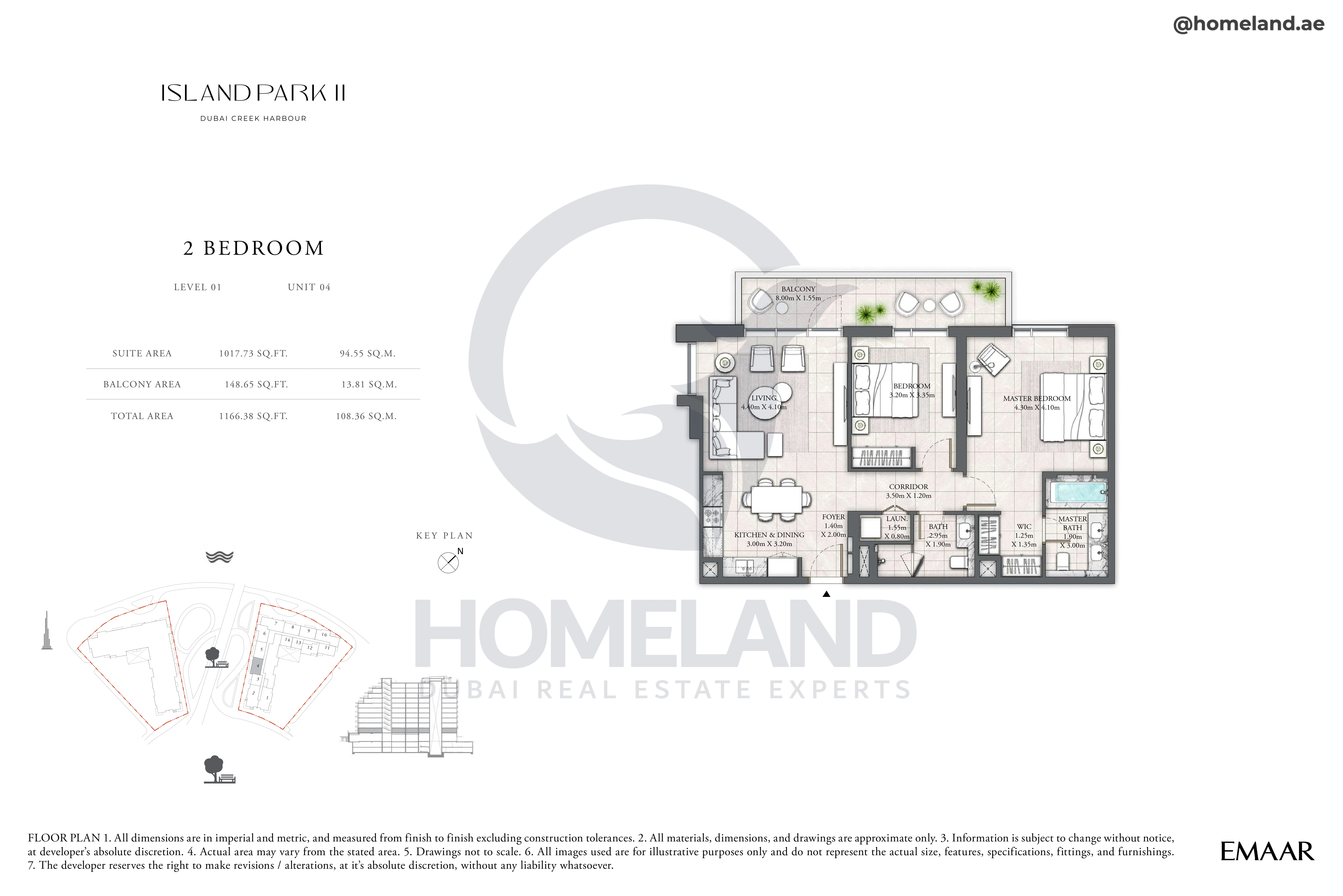 Island Park II, 2BR, Level 01, Unit 04, 1166 SQFT