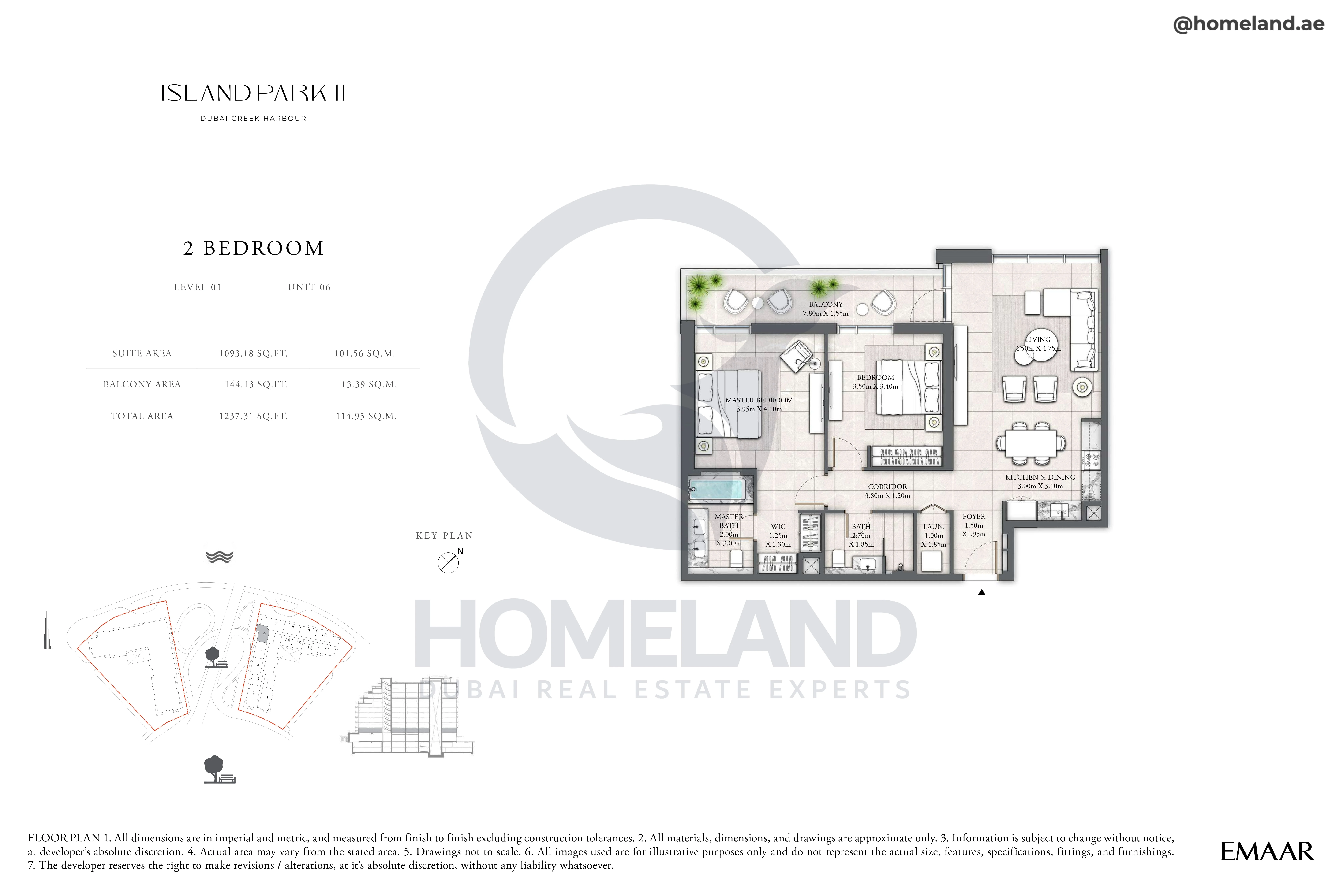 Island Park II, 2BR, Level 01, Unit 06, 1237 SQFT