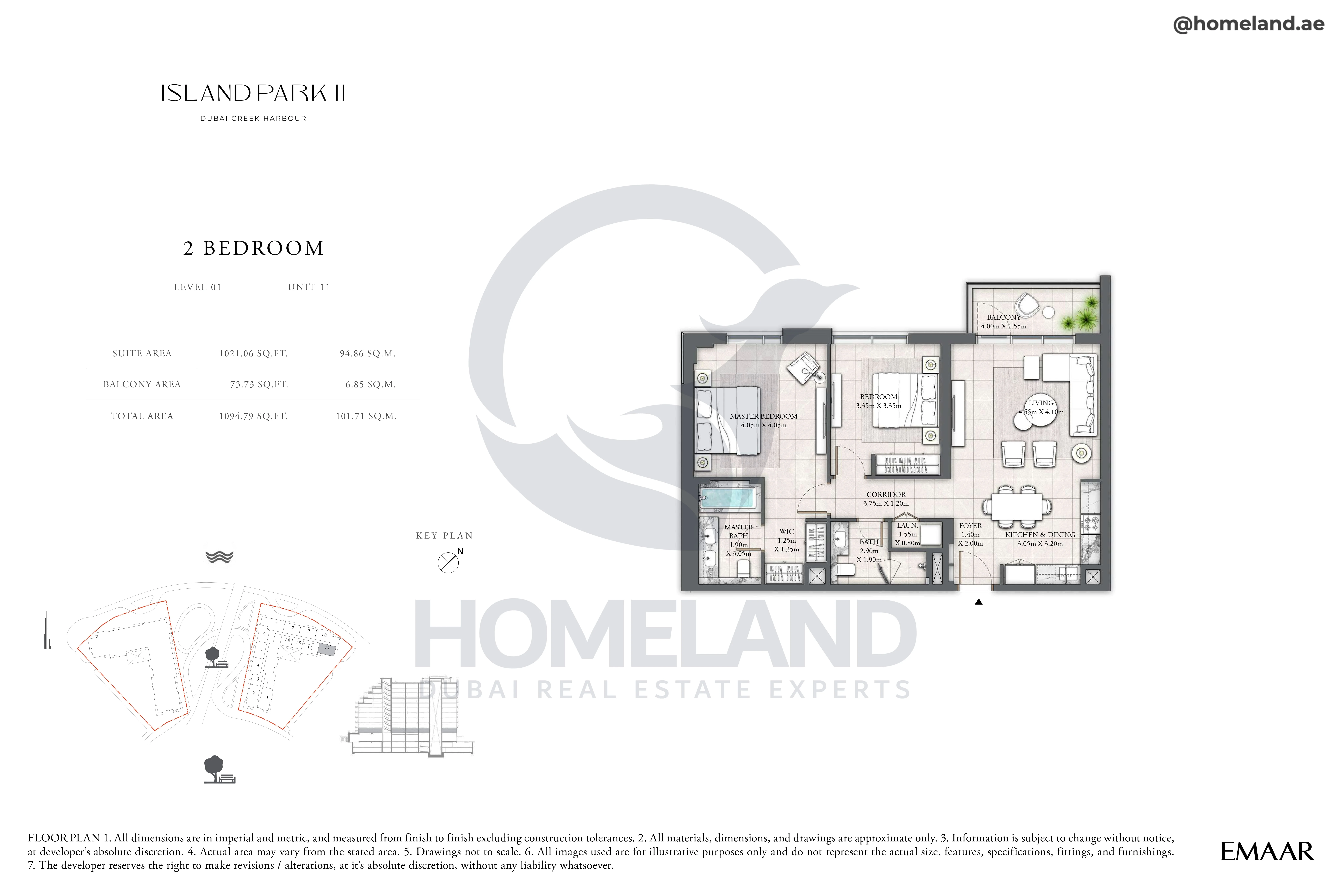 Island Park II, 2BR, Level 01, Unit 11, 1094 SQFT
