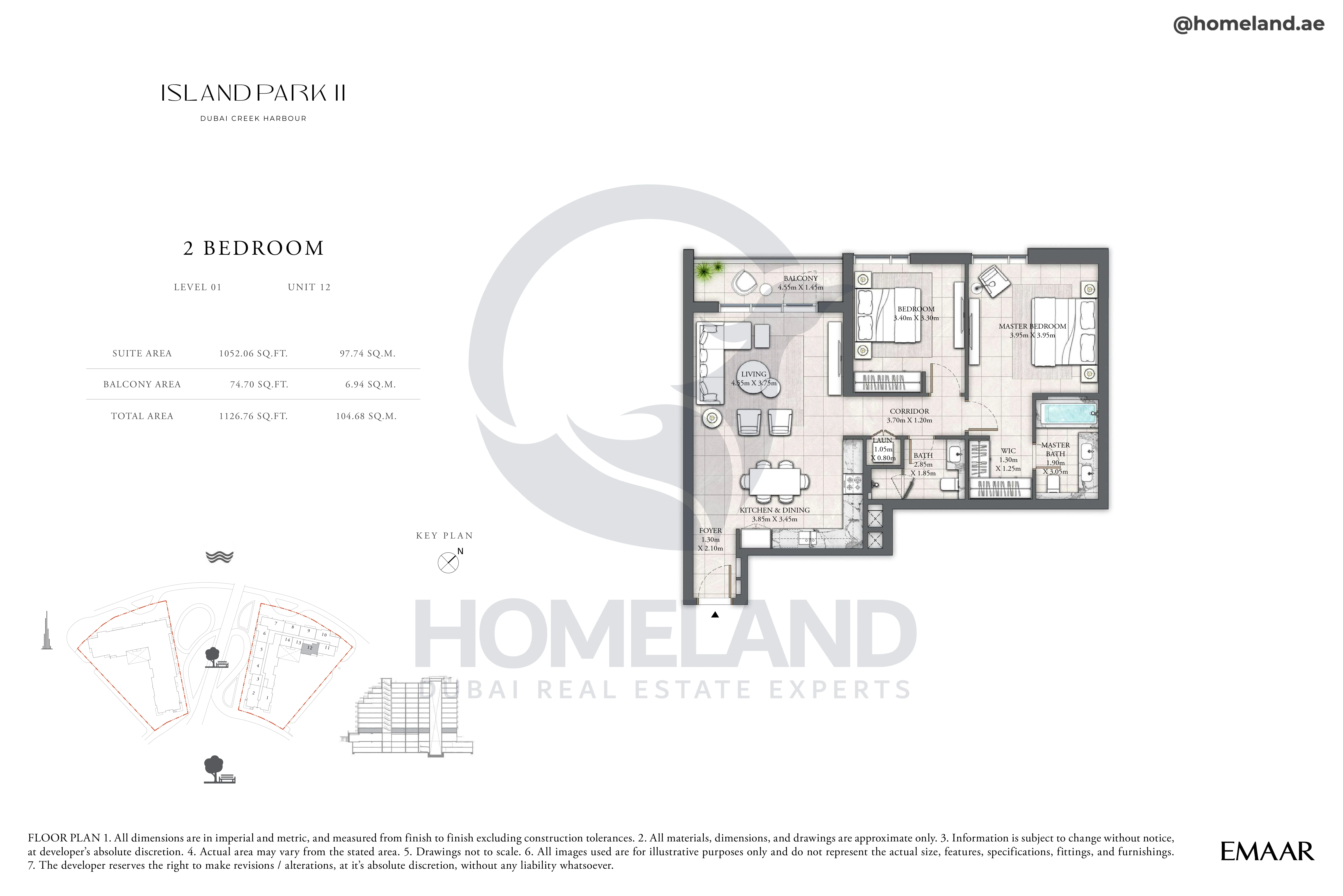 Island Park II, 2BR, Level 01, Unit 12, 1126 SQFT