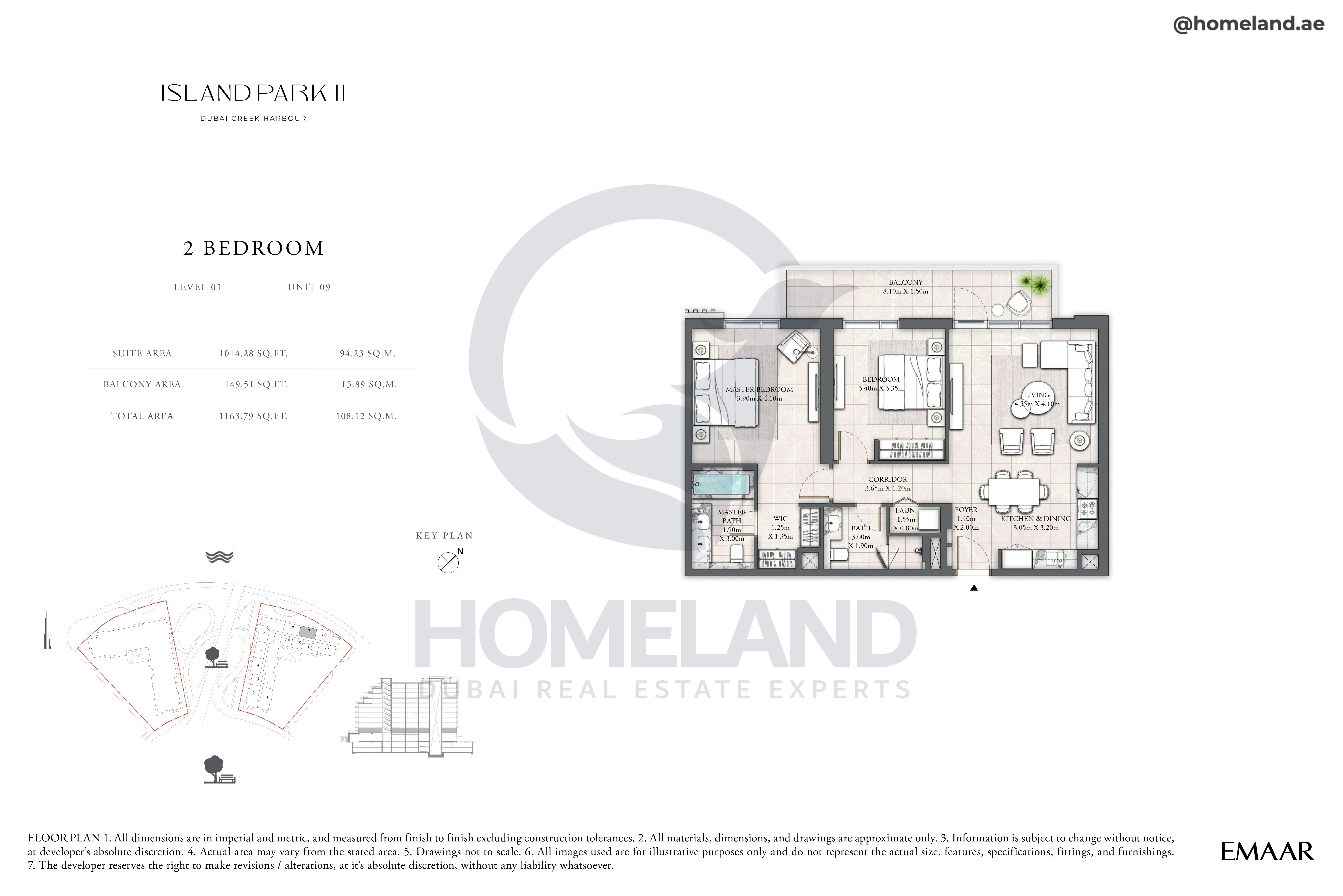 Island Park II, 2BR, Level 01, Unit 09, 1163 SQFT