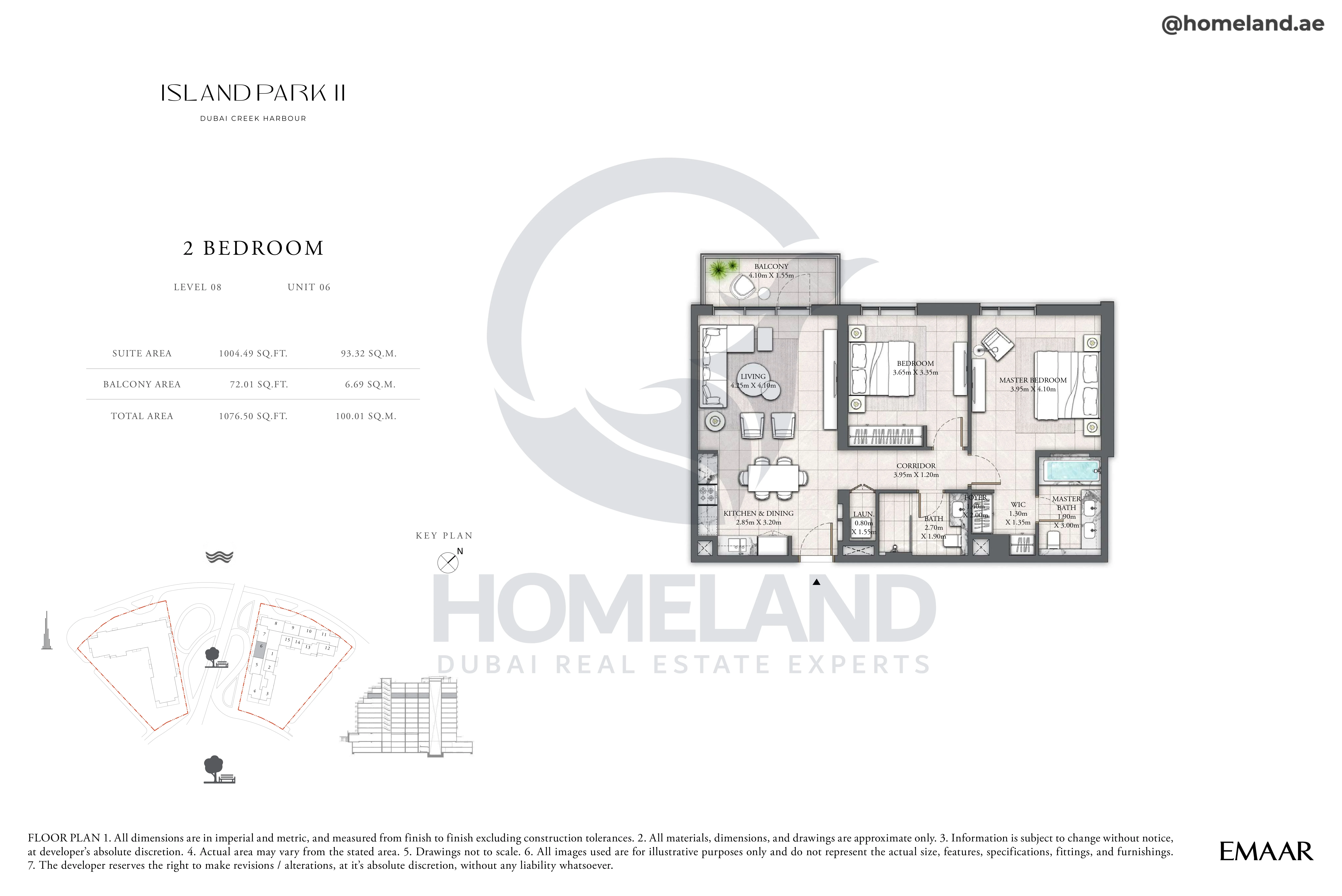 Island Park II, 2BR, Level 08, Unit 06, 1076 SQFT