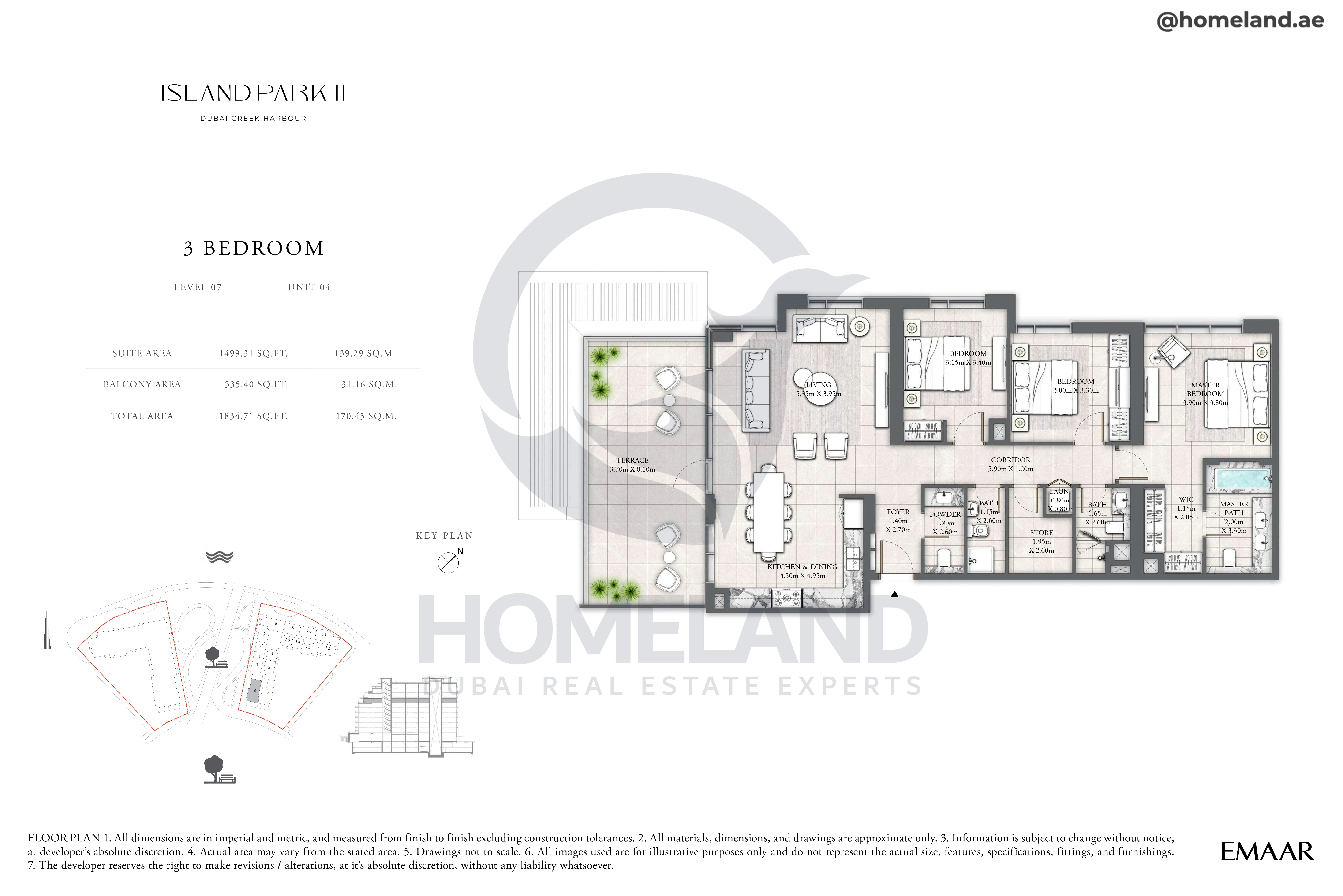 Island Park II, 3BR, Level 07, Unit 04, 1834 SQFT