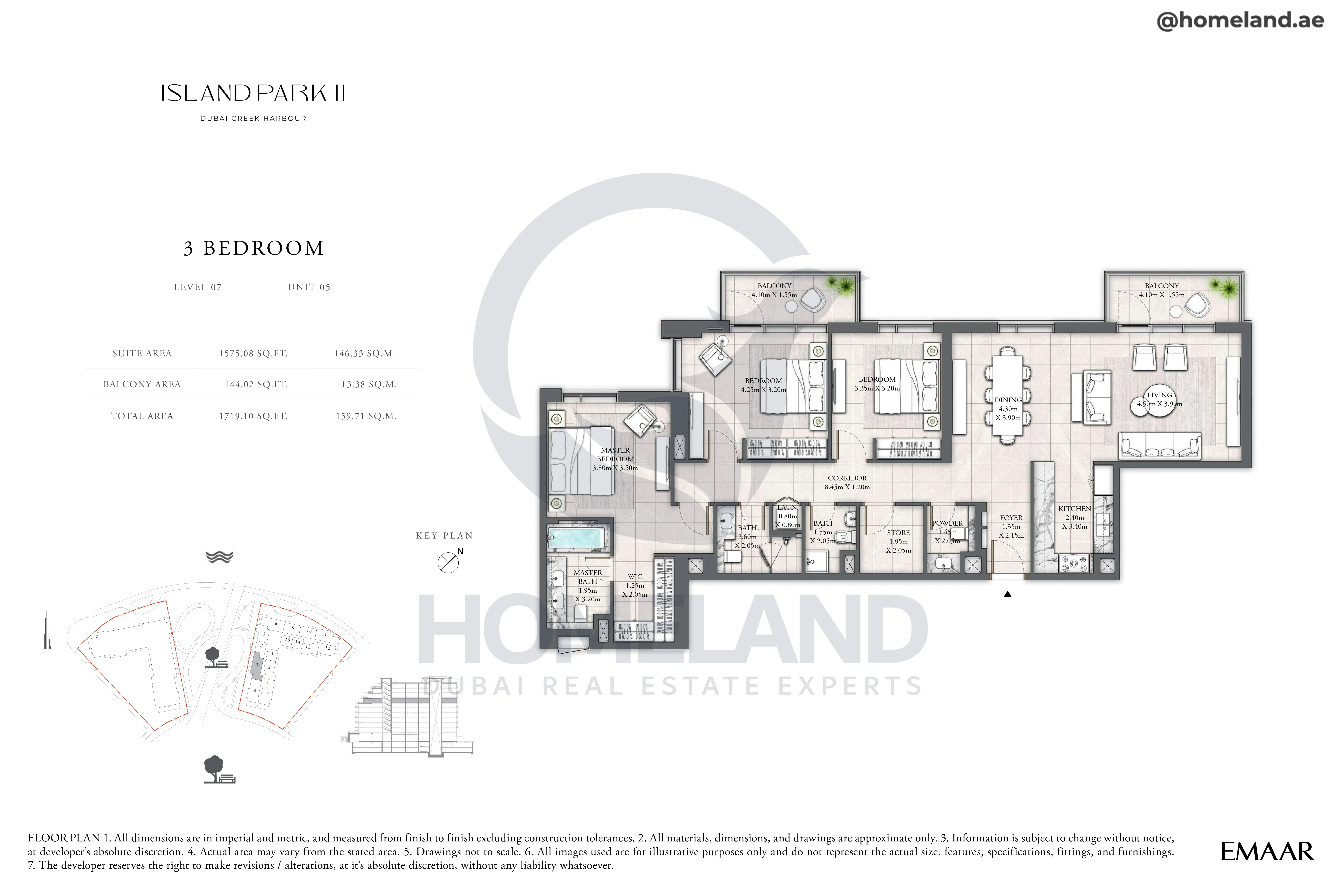Island Park II, 3BR, Level 07, Unit 05, 1719 SQFT