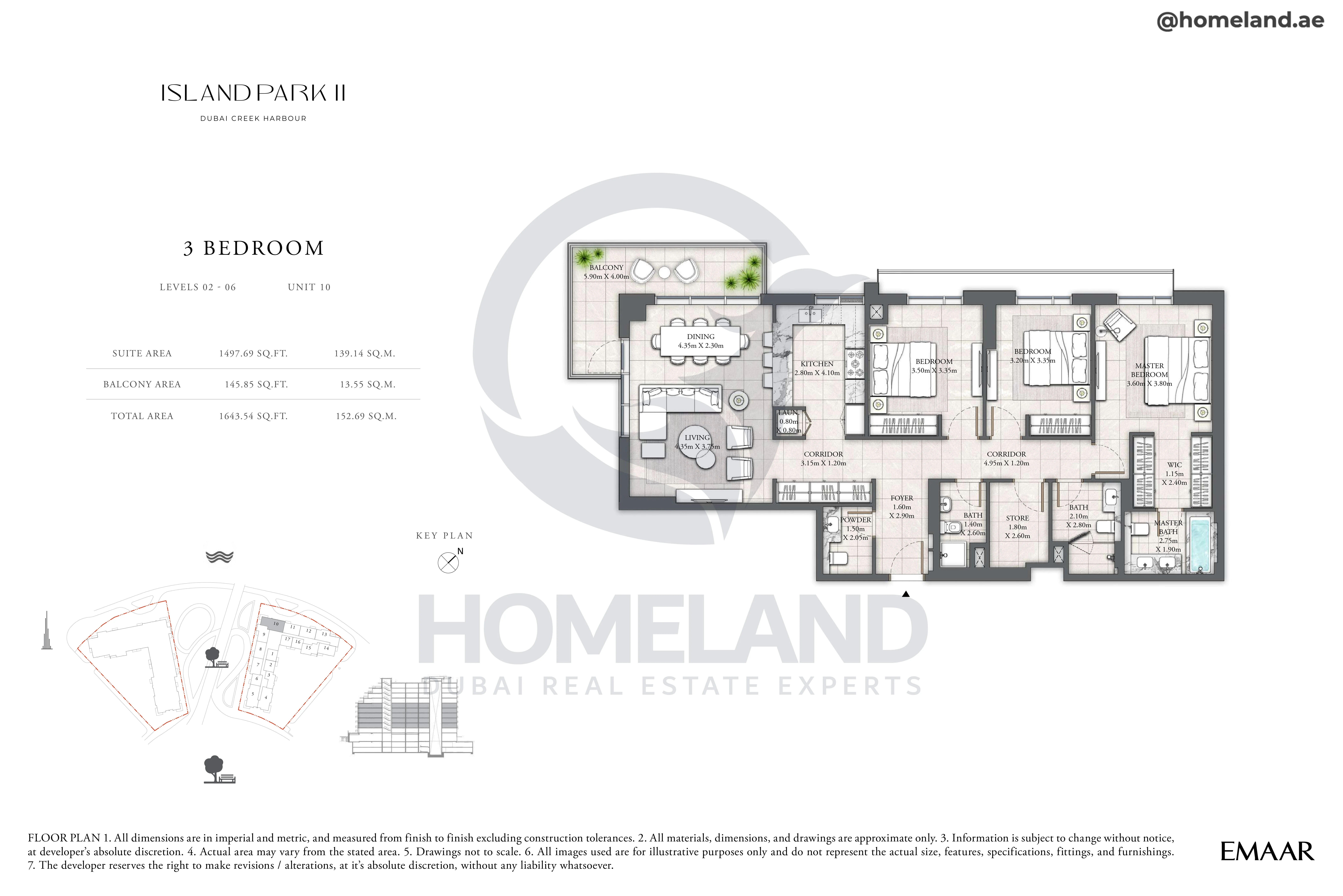 Island Park II, 3BR, Level 02 to 06, Unit 10, 1643 SQFT