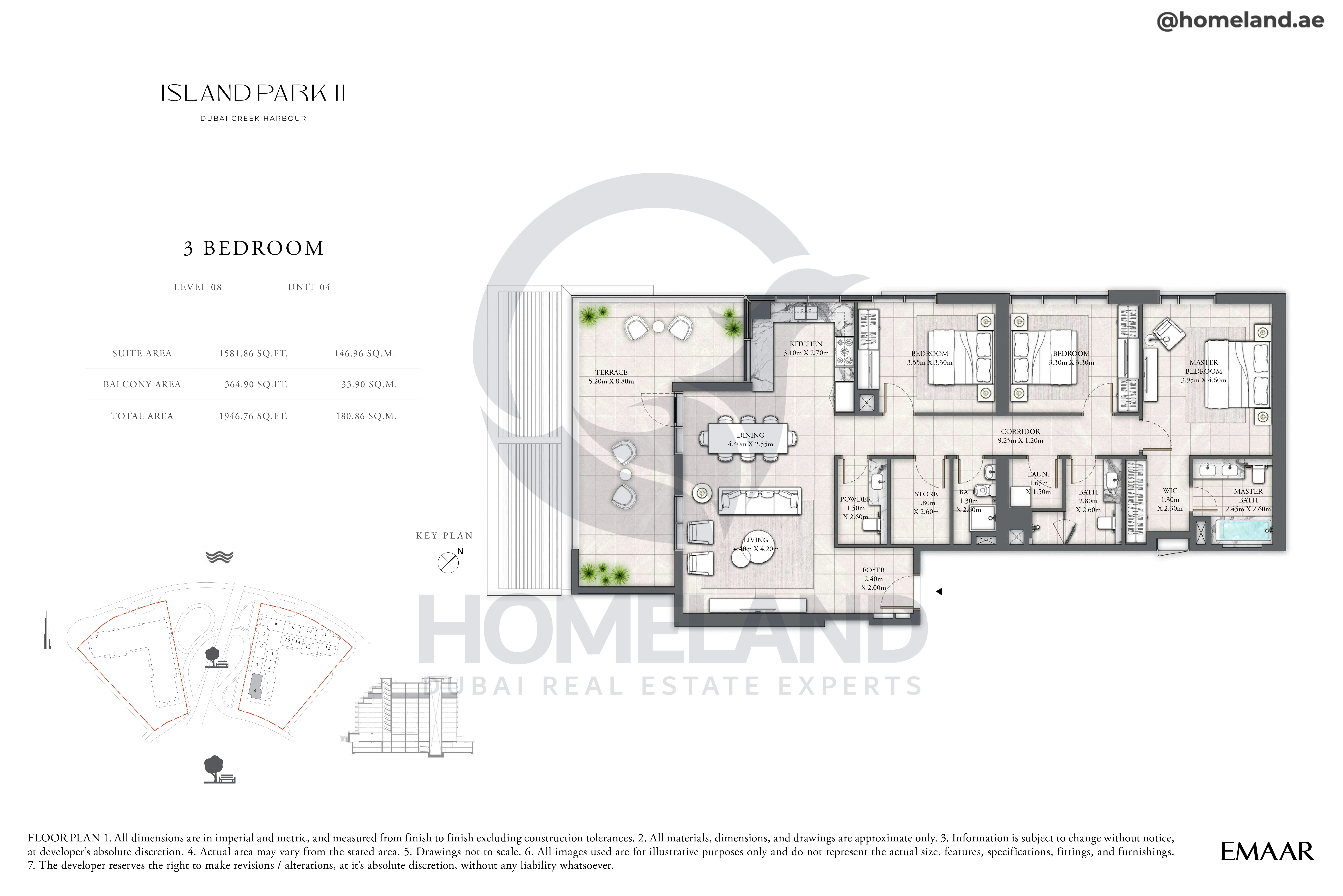 Island Park II, 3BR, Level 08, Unit 04, 1946 SQFT