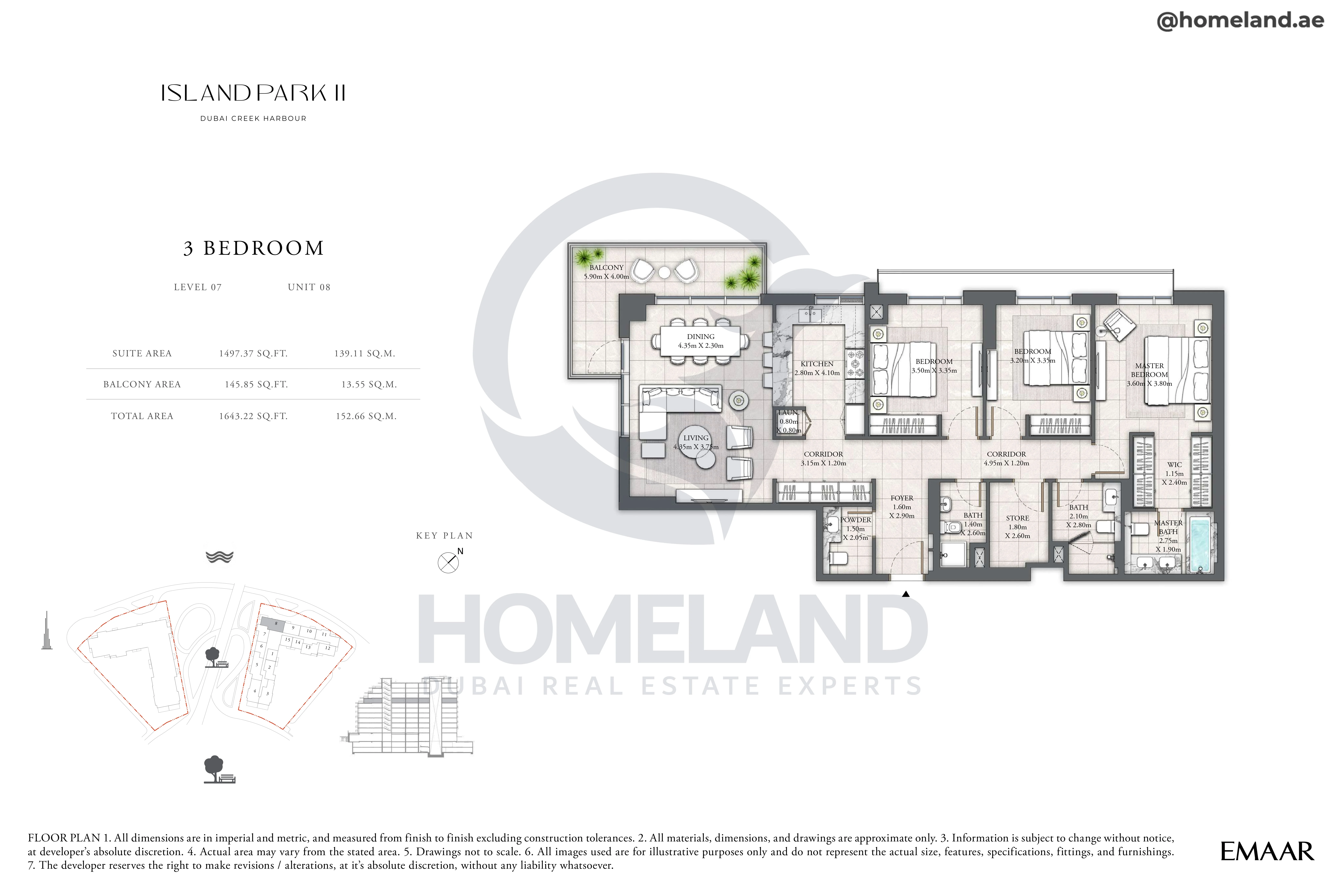 Island Park II, 3BR, Level 07, Unit 08, 1643 SQFT
