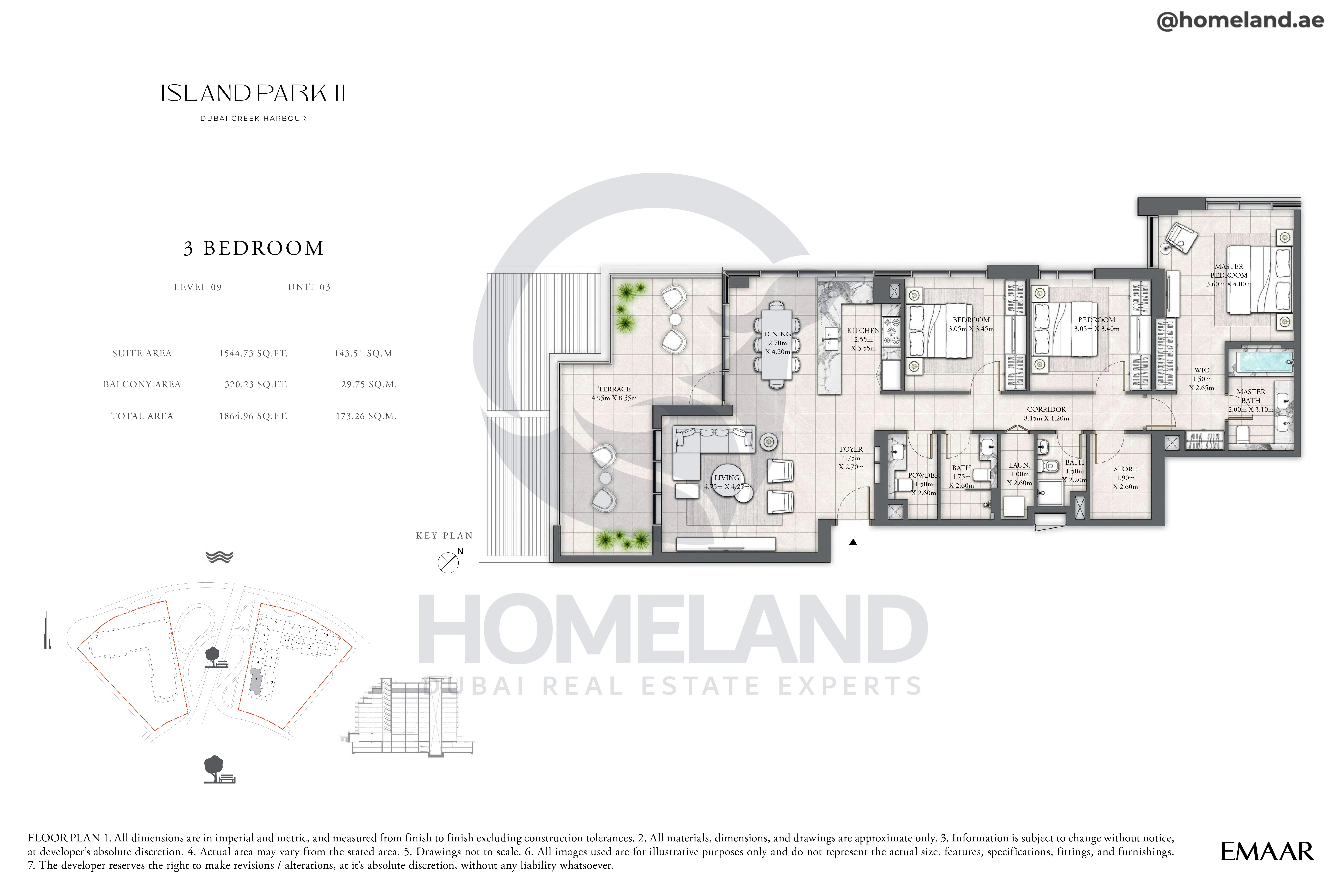 Island Park II, 3BR, Level 09, Unit 03, 1864 SQFT