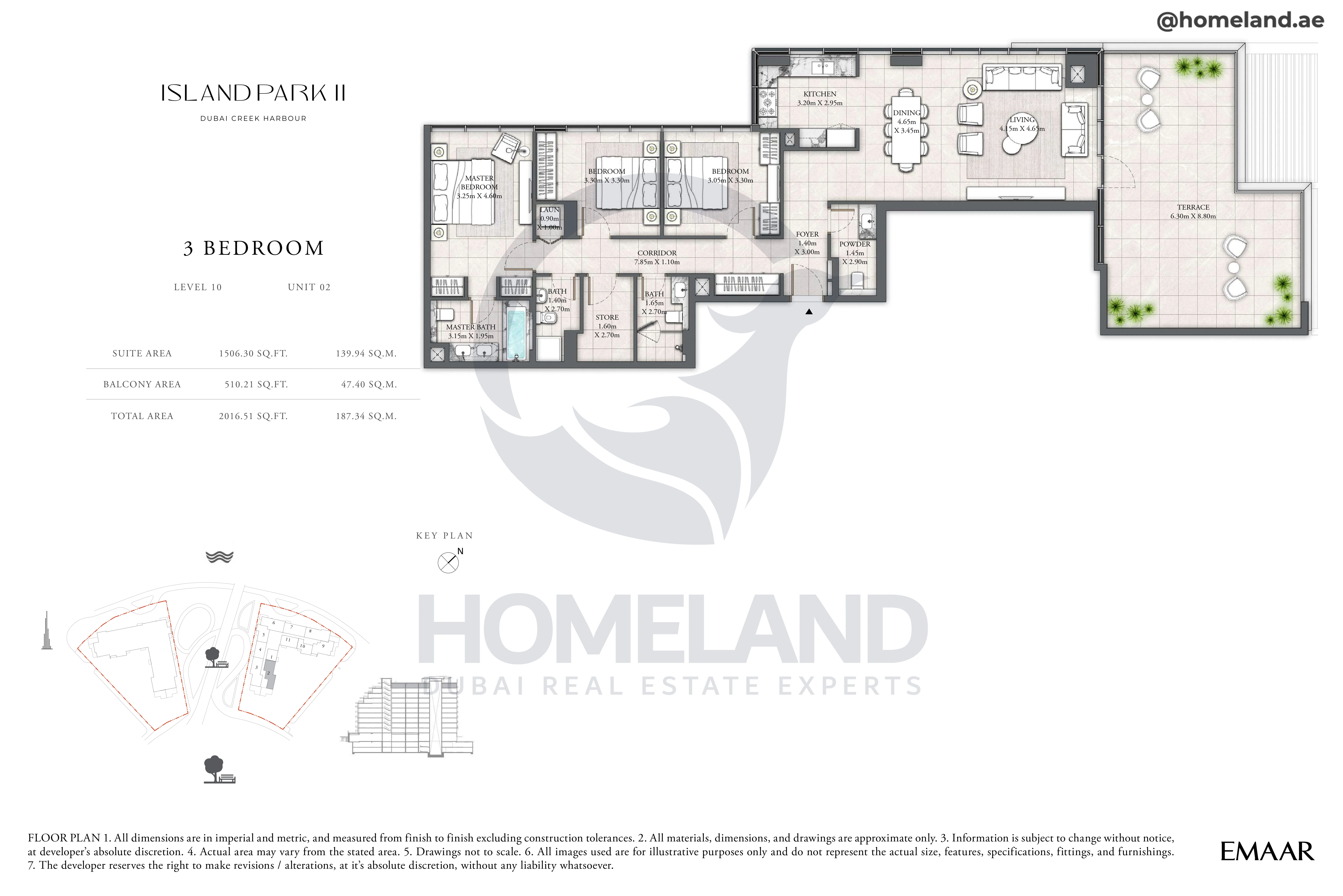 Island Park II, 3BR, Level 10, Unit 02, 2016 SQFT
