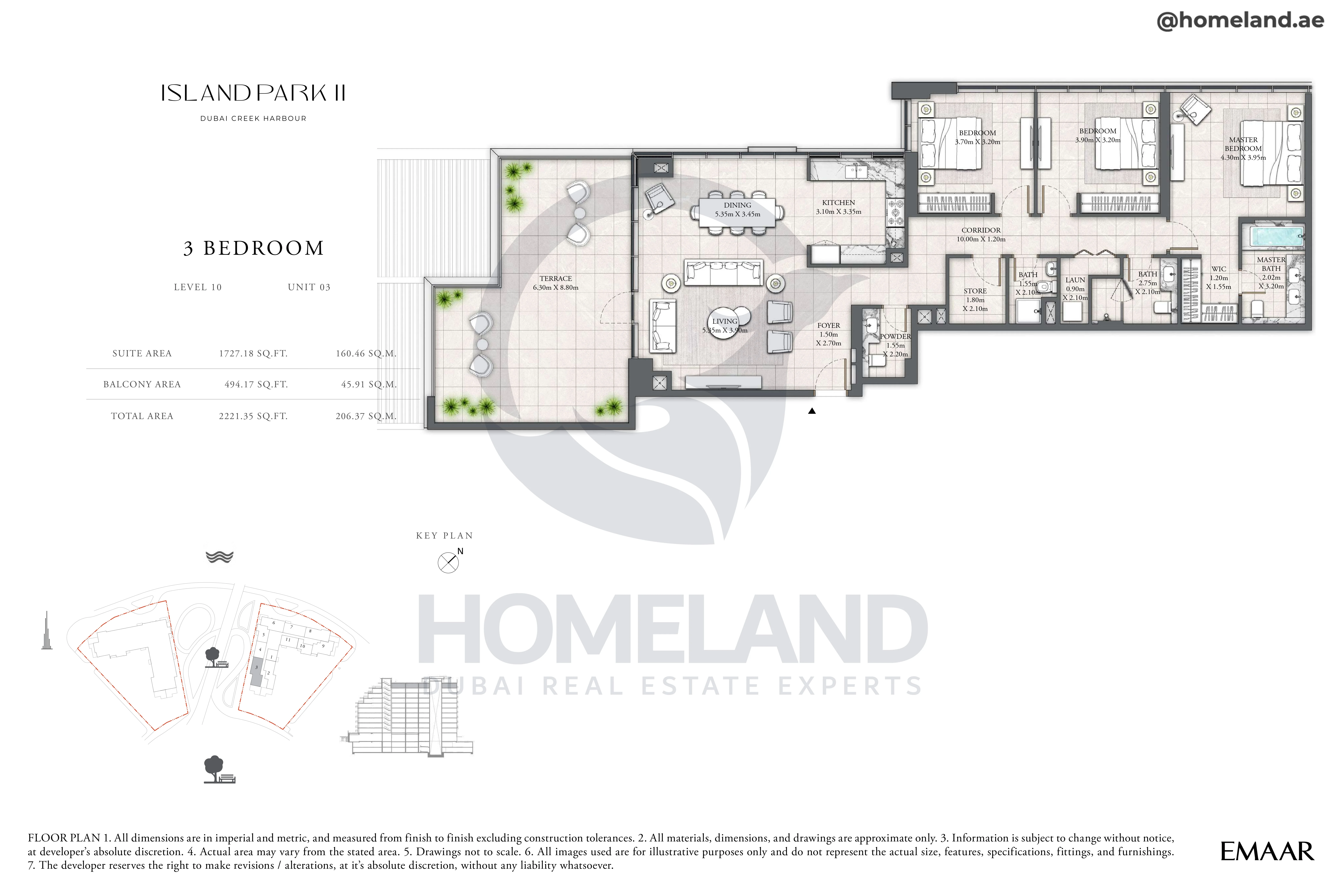 Island Park II, 3BR, Level 10, Unit 03, 2221 SQFT