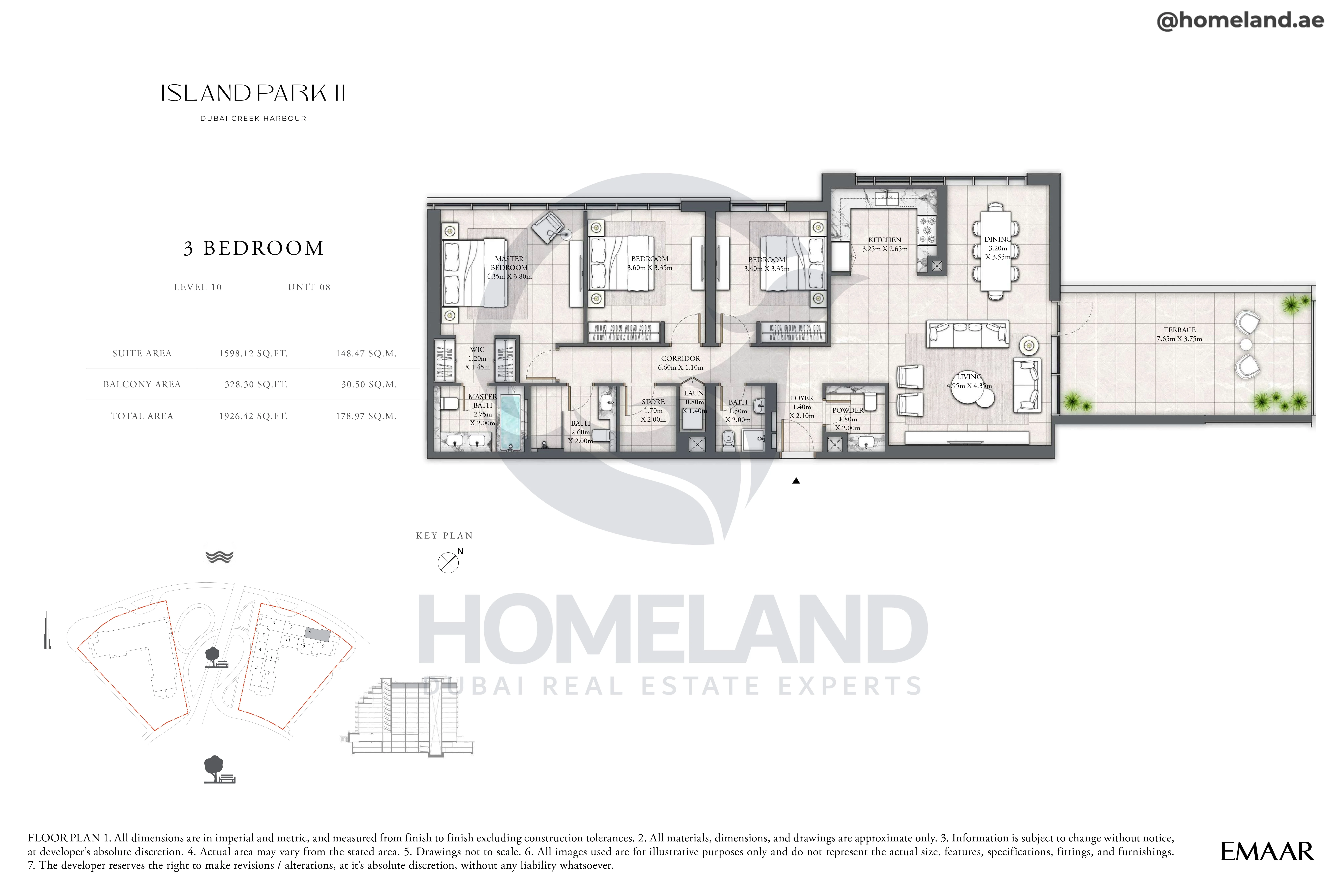 Island Park II, 3BR, Level 10, Unit 08, 1926 SQFT