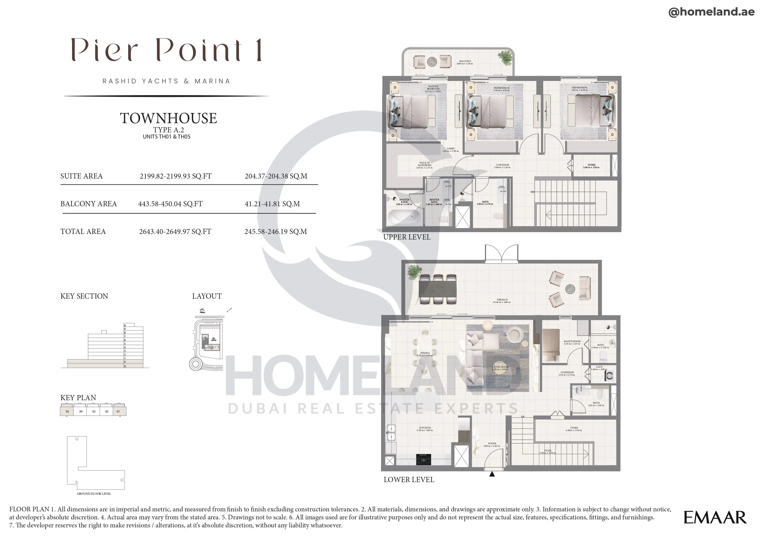 Pier Point 1, Townhouse, Type A.2, Unit TH01-TH05, Level P-G, 2649 SQFT