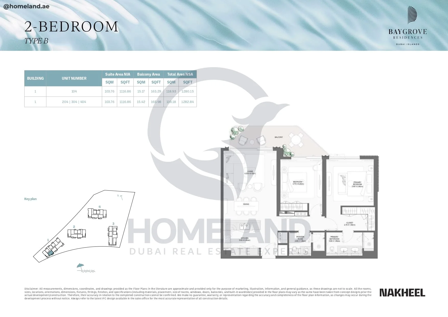 Bay Grove Residences, 2BR, Type B, Building 1, Unit 104-204-304-404, 1282 SQFT