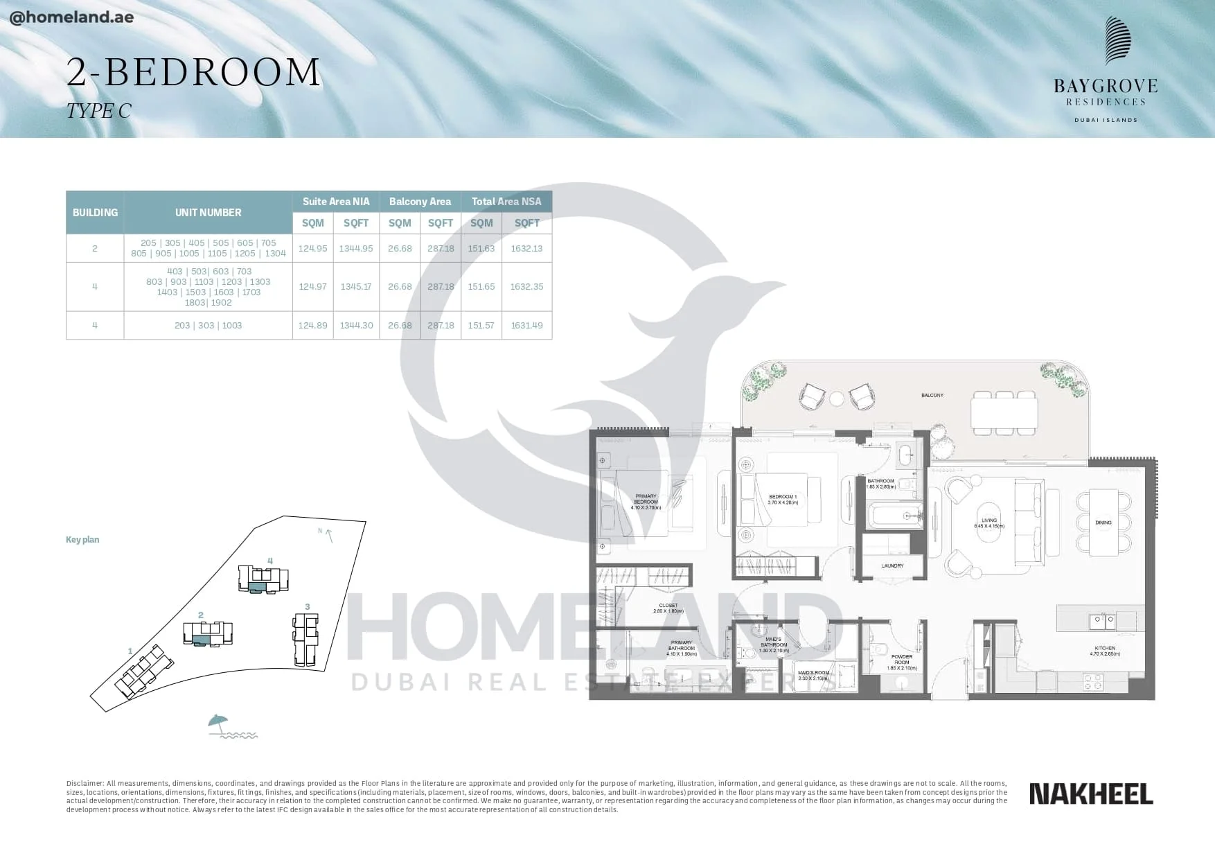 Bay Grove Residences, 2BR, Type C, Building 2-4, Unit 205-305-405-505-605-705-805-905-1005-1105-1205-1304-403-503-603-703-803-903-1103-1203-1303-1403-1503-1603-1703-1803-1902-203-303-1003, 1632 SQFT