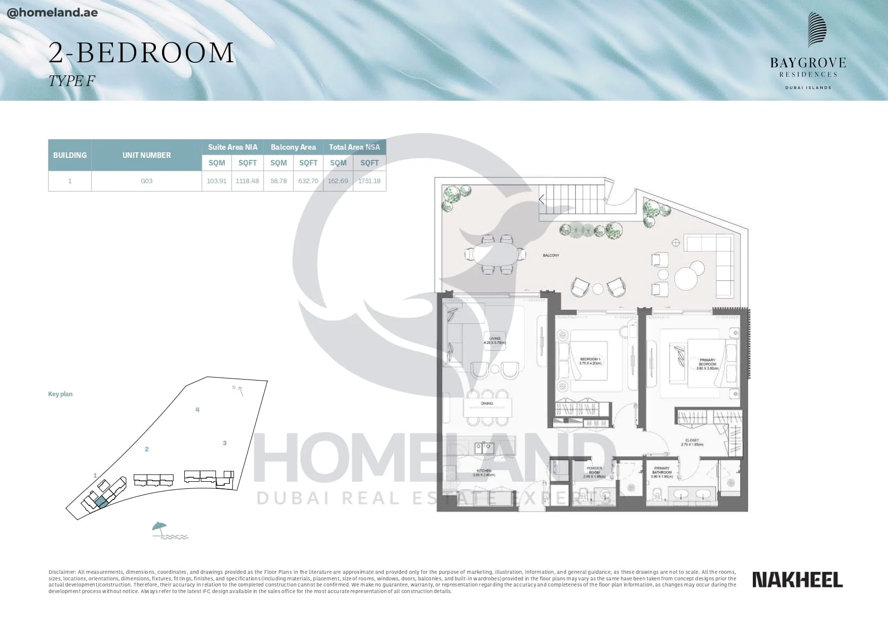 Bay Grove Residences, 2BR, Type F, Building 1, Unit G03, 1751 SQFT