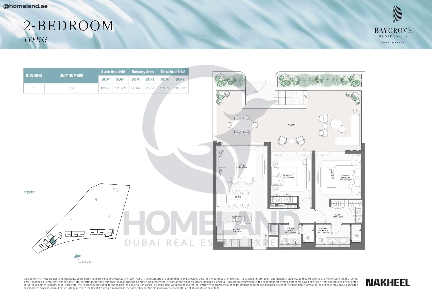 Bay Grove Residences, 2BR, Type G, Building 1, Unit G02, 1836 SQFT