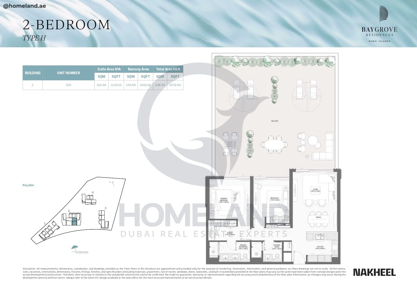 Bay Grove Residences, 2BR, Type H, Building 2, Unit 104, 2572 SQFT