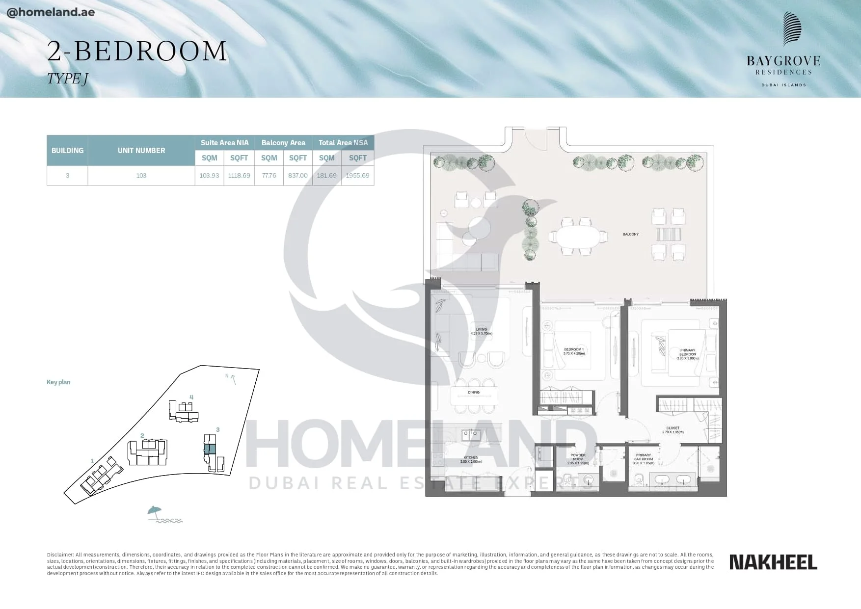 Bay Grove Residences, 2BR, Type J, Building 3, Unit 103, 1955 SQFT