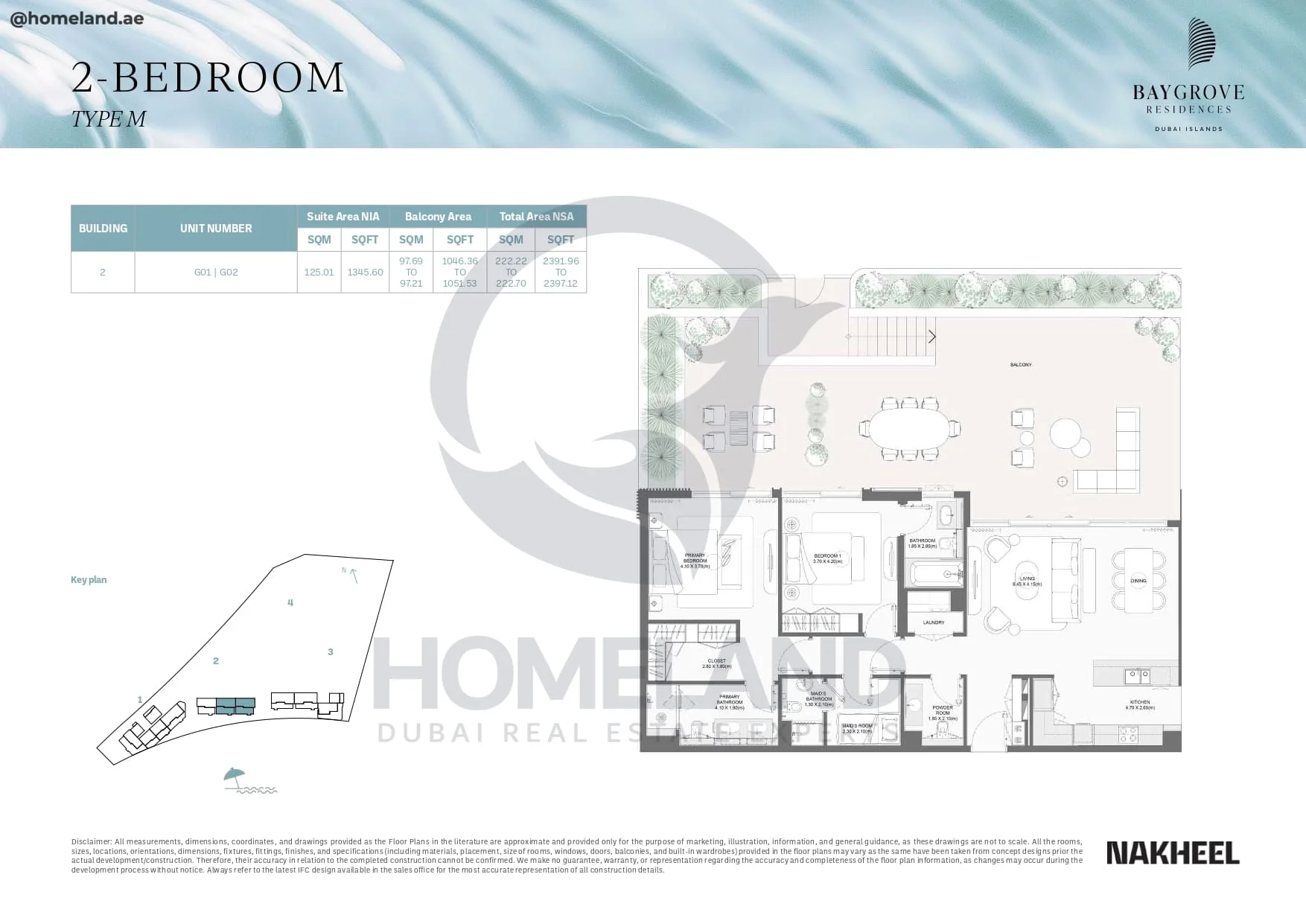 Bay Grove Residences, 2BR, Type M, Building 2, Unit G01-G02, 2397 SQFT