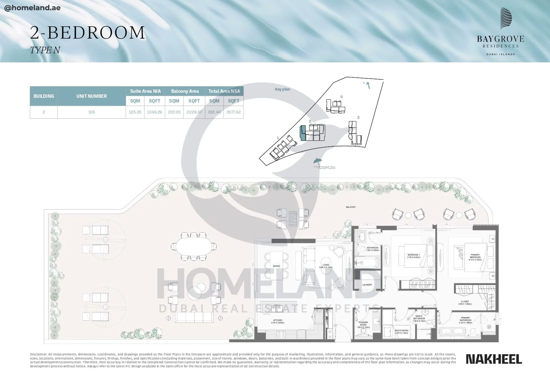 Bay Grove Residences, 2BR, Type N, Building 2, Unit 106, 3577 SQFT