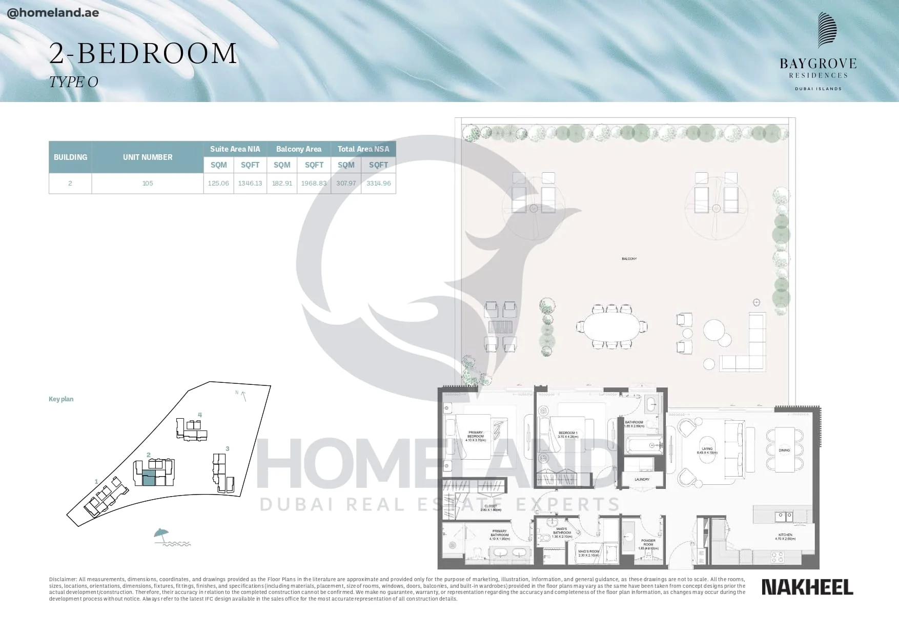 Bay Grove Residences, 2BR, Type O, Building 2, Unit 105, 3314 SQFT