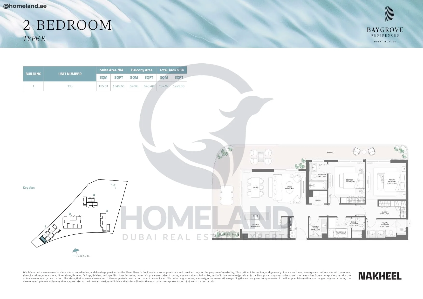 Bay Grove Residences, 2BR, Type R, Building 1, Unit 105, 1991 SQFT