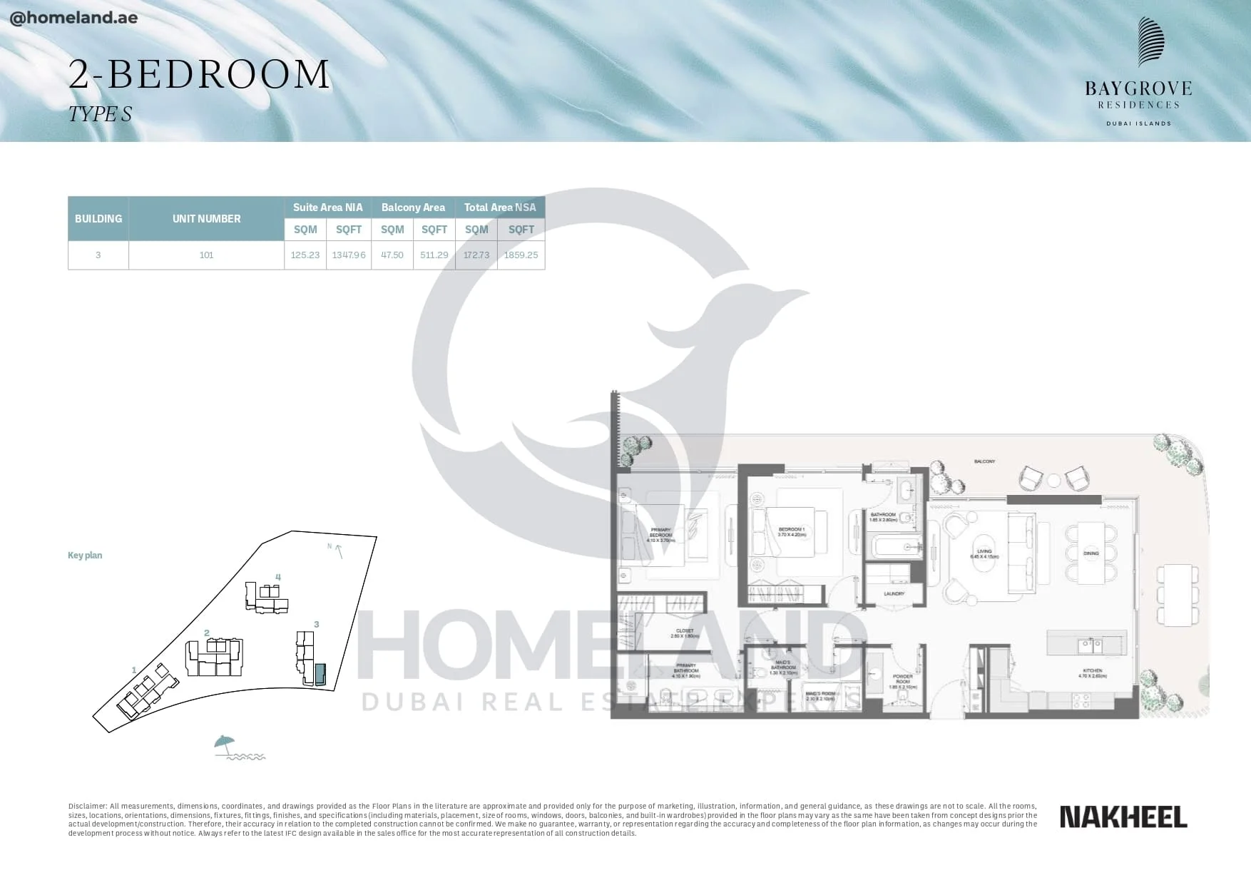 Bay Grove Residences, 2BR, Type S, Building 3, Unit 101, 1859 SQFT