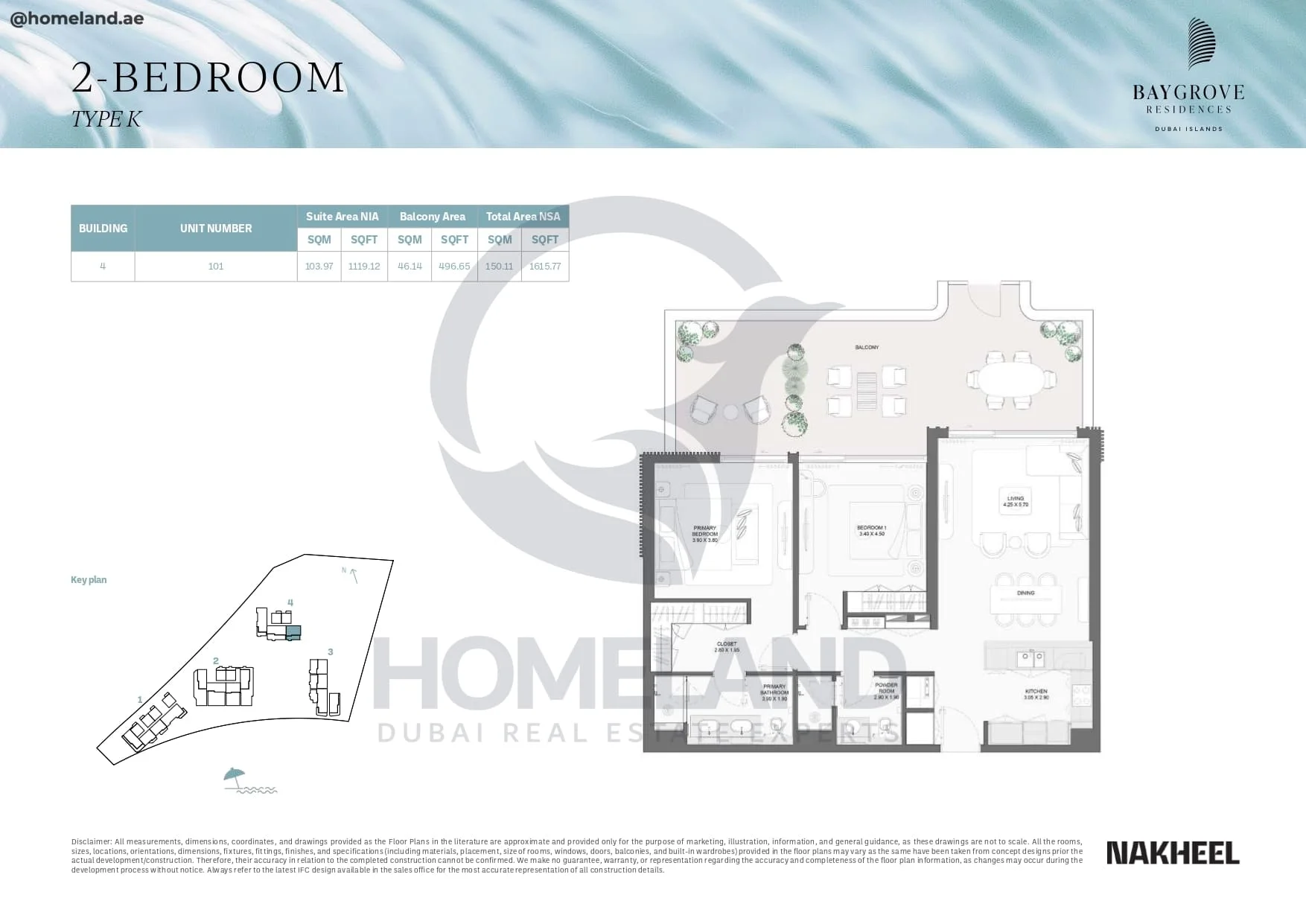 Bay Grove Residences, 2BR, Type K, Building 2, Unit 101, 1615 SQFT