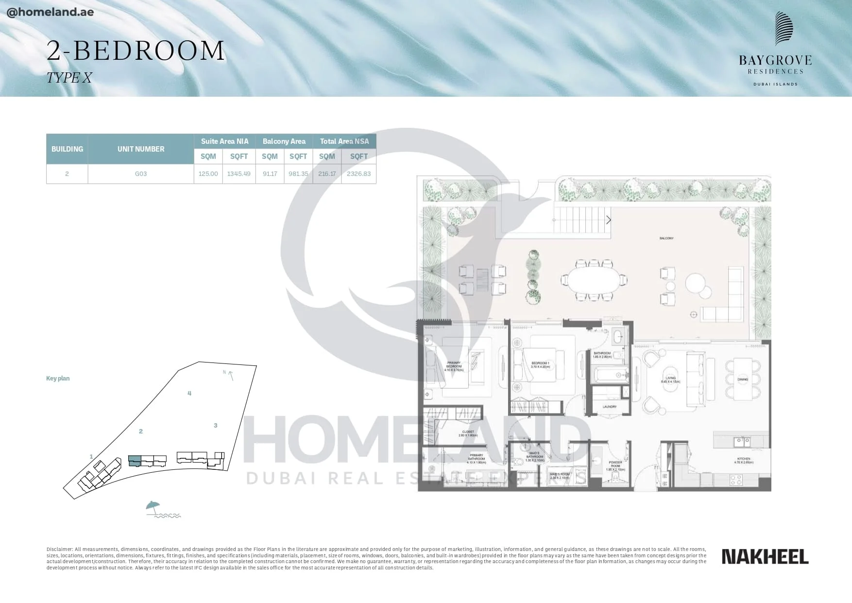 Bay Grove Residences, 2BR, Type X, Building 2, Unit G03, 2326 SQFT