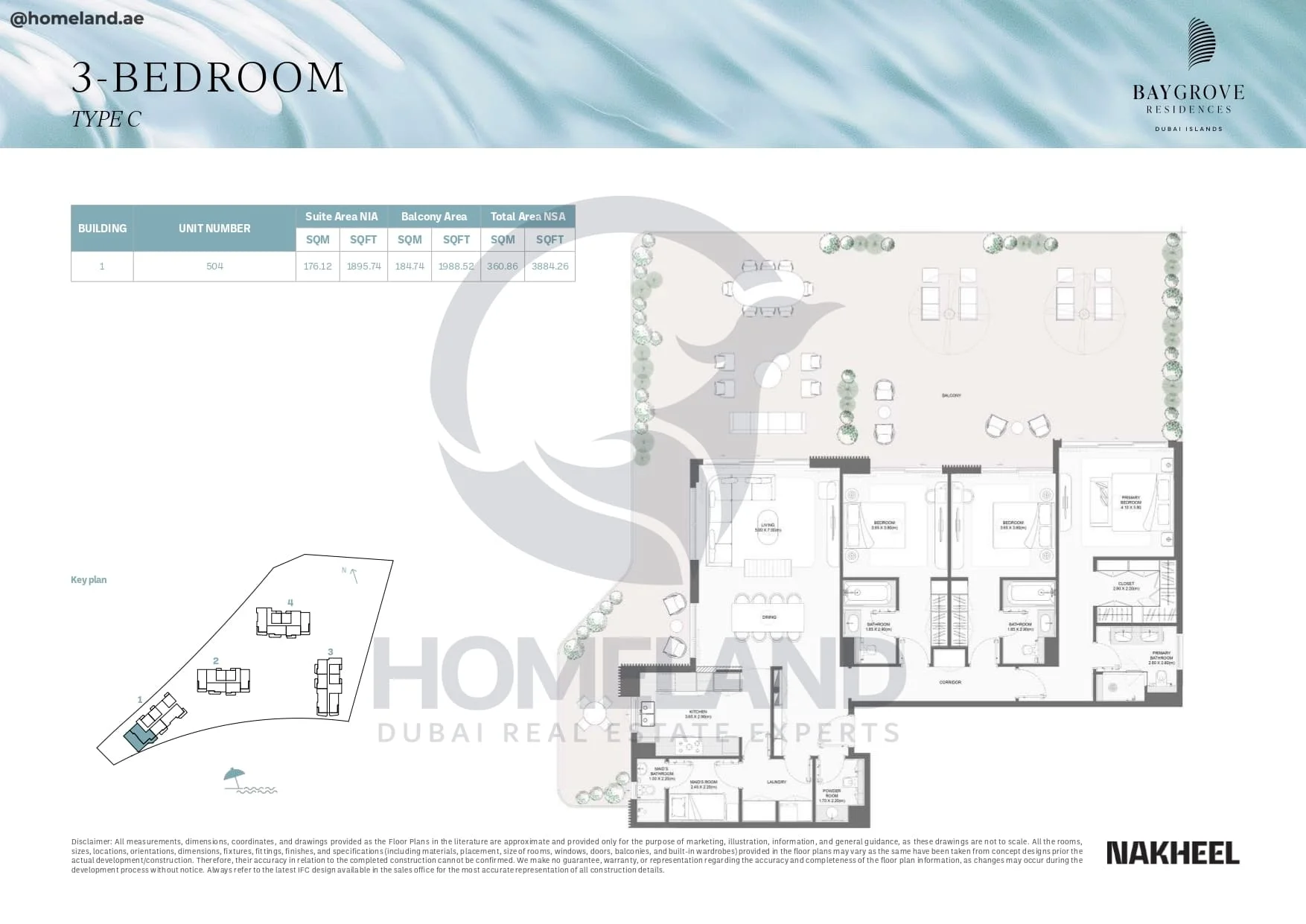 Bay Grove Residences, 3BR, Type C, Building 1, Unit 504, 3884 SQFT
