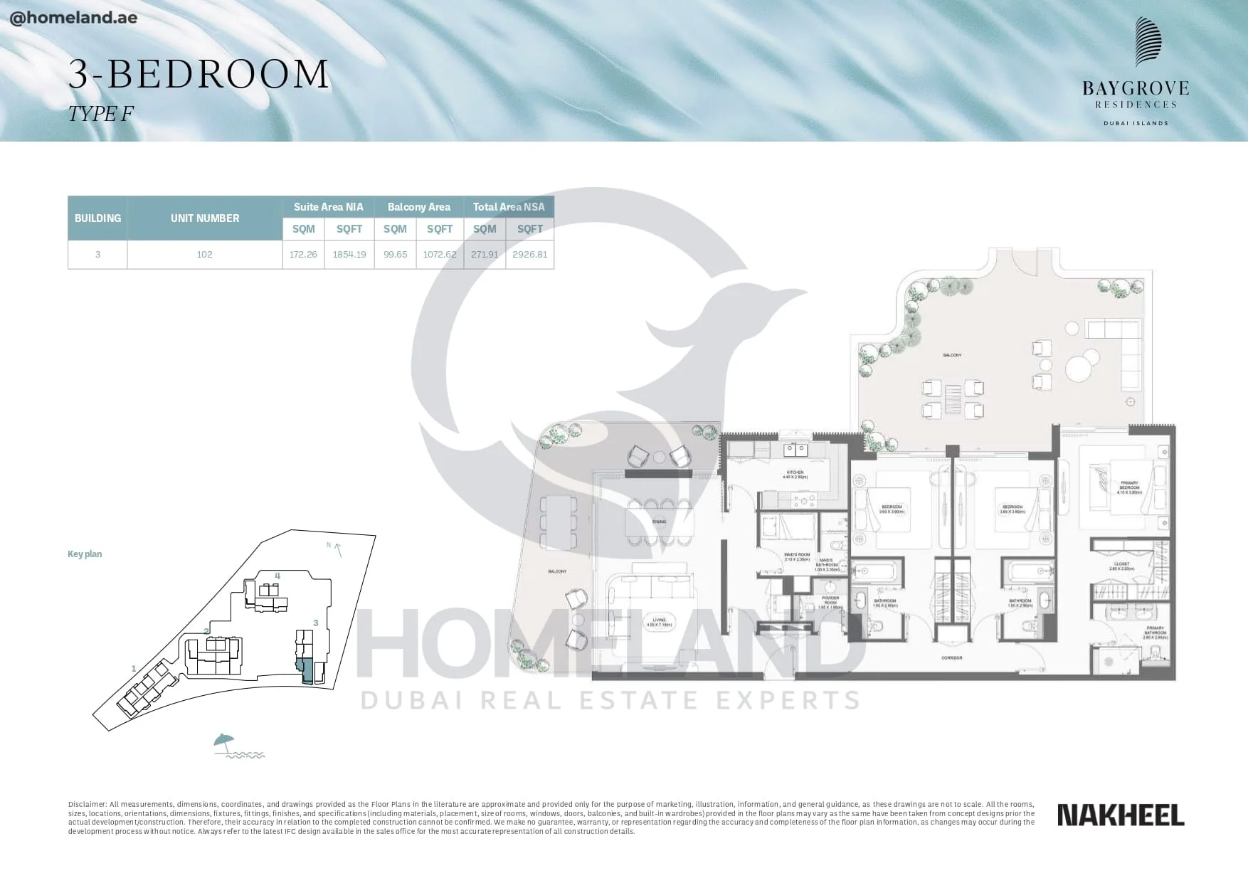 Bay Grove Residences, 3BR, Type F, Building 3, Unit 102, 2926 SQFT
