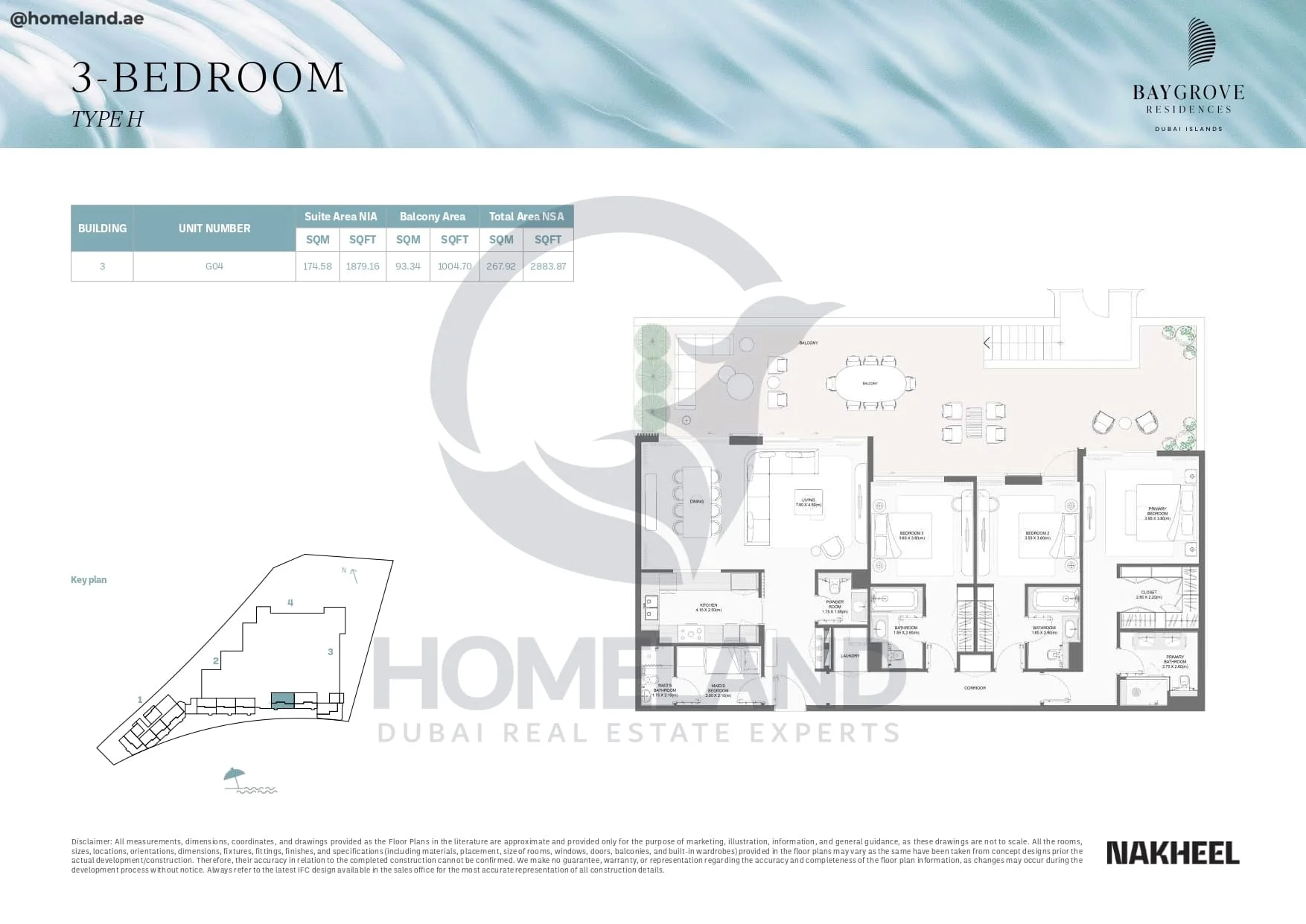 Bay Grove Residences, 3BR, Type H, Building 3, Unit G04, 2883 SQFT