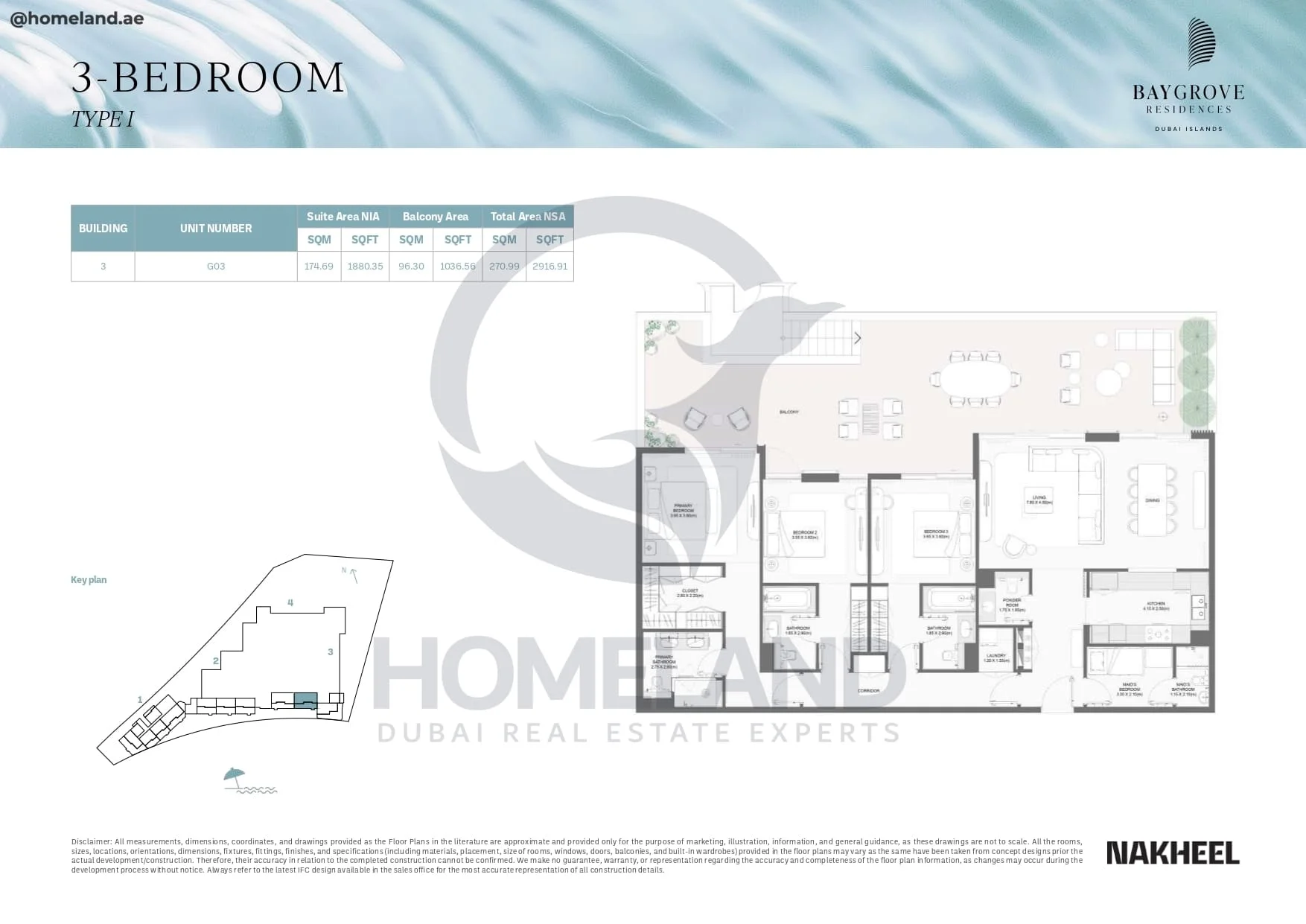 Bay Grove Residences, 3BR, Type I, Building 3, Unit G03, 2916 SQFT
