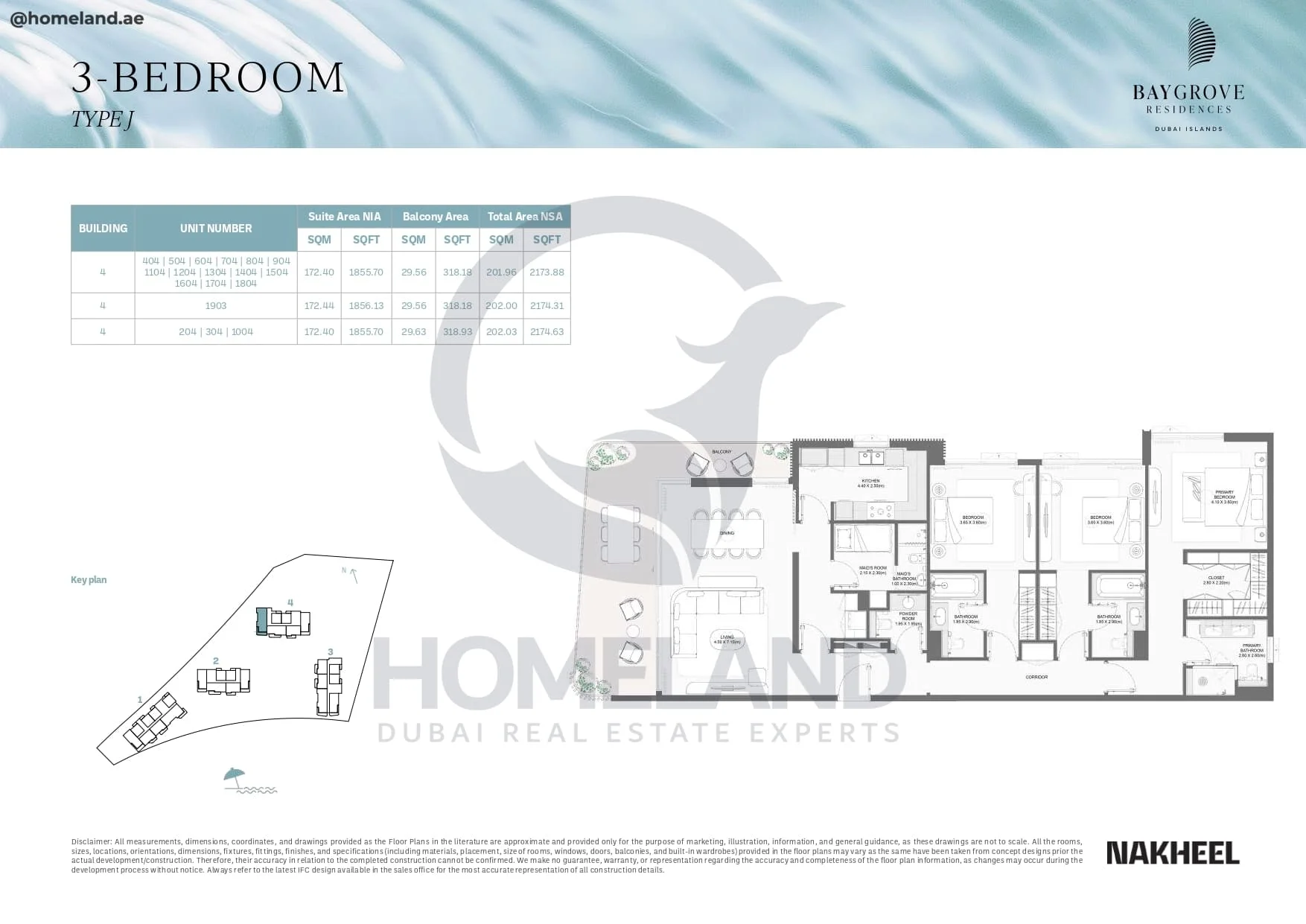 Bay Grove Residences, 3BR, Type J, Building 4, Unit 404-504-604-704-804-904-1104-1204-1304-1404-1504-1604-1704-1804-1903-204-304-1004, 2174 SQFT