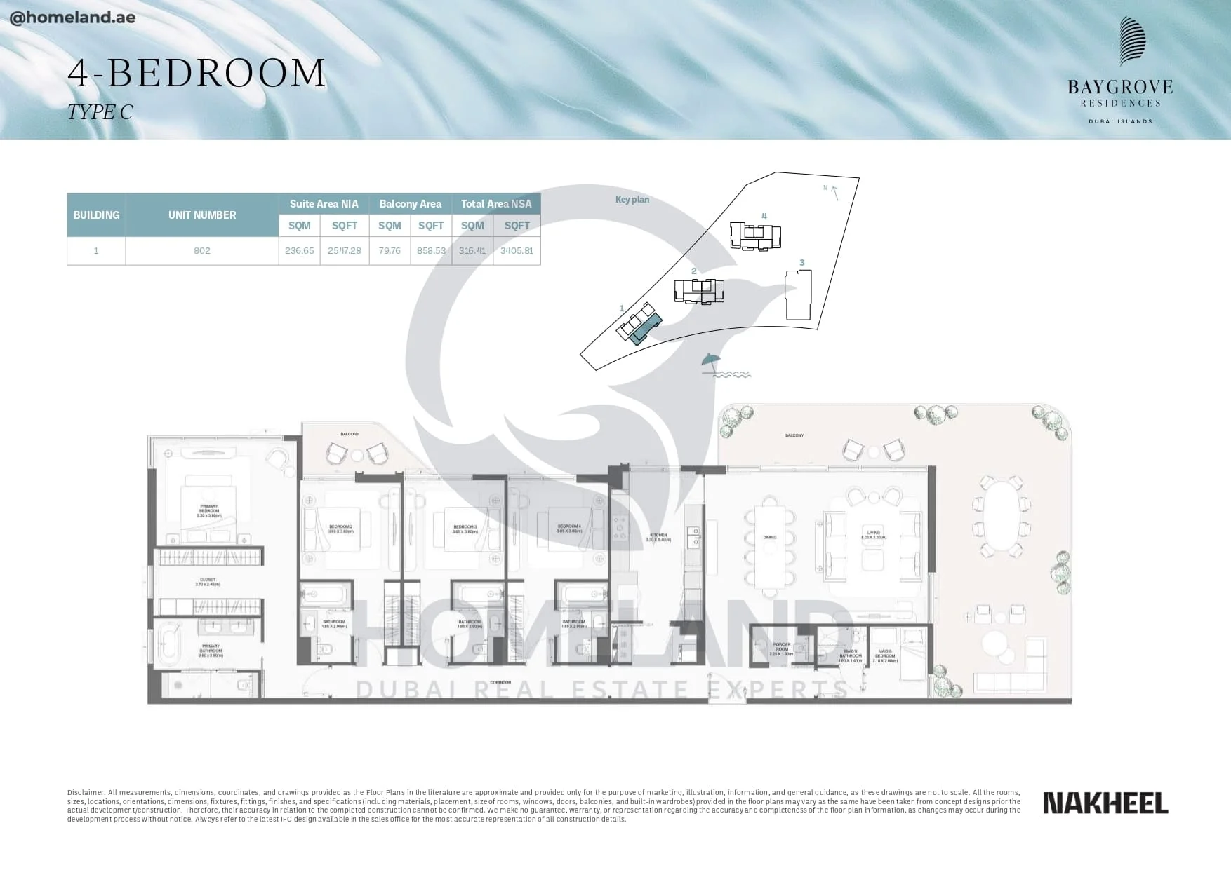 Bay Grove Residences, 4BR, Type C, Building 1, Unit 802, 3405 SQFT